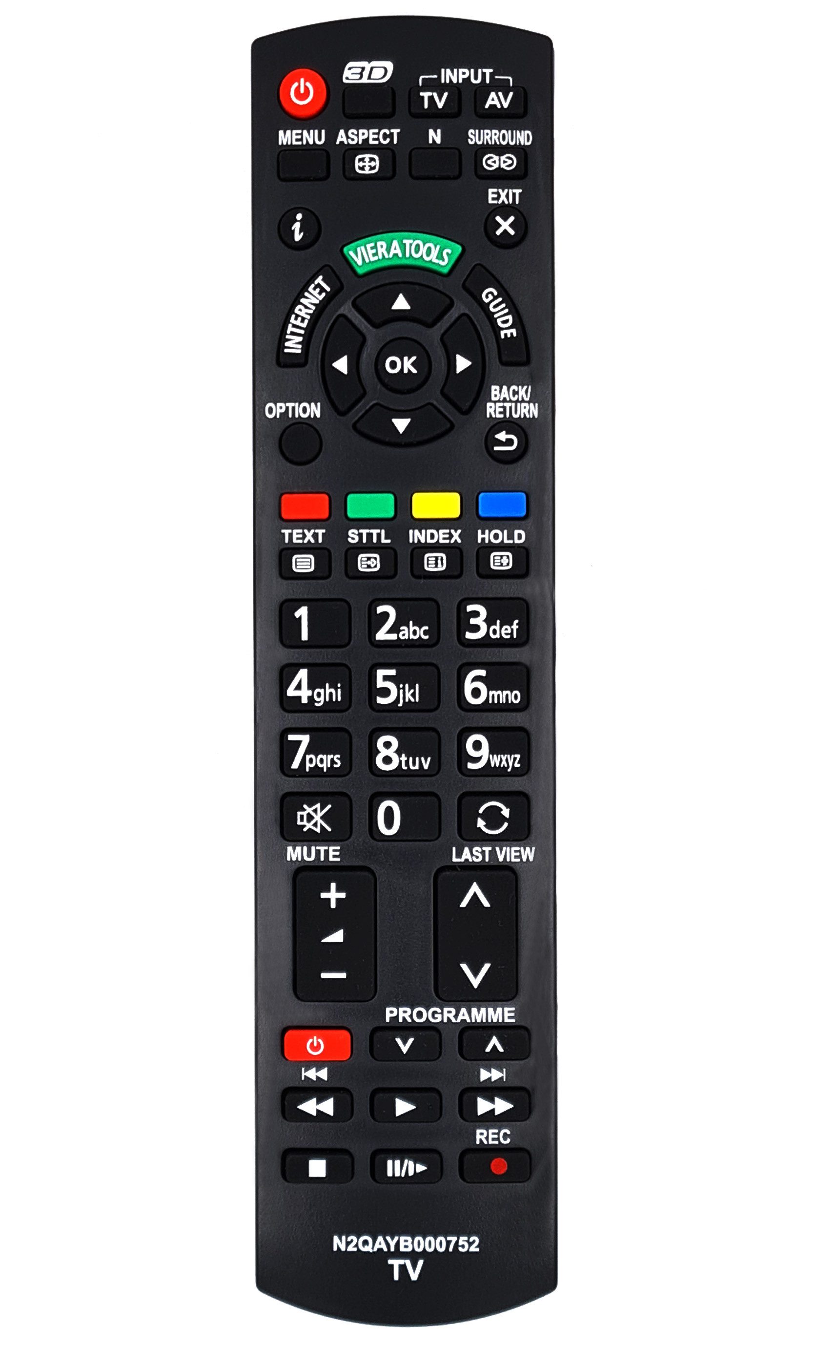 Alltro Ersatz Fernbedienung für Panasonic N2QAYB000752 Fernseher TV Fernbedienung