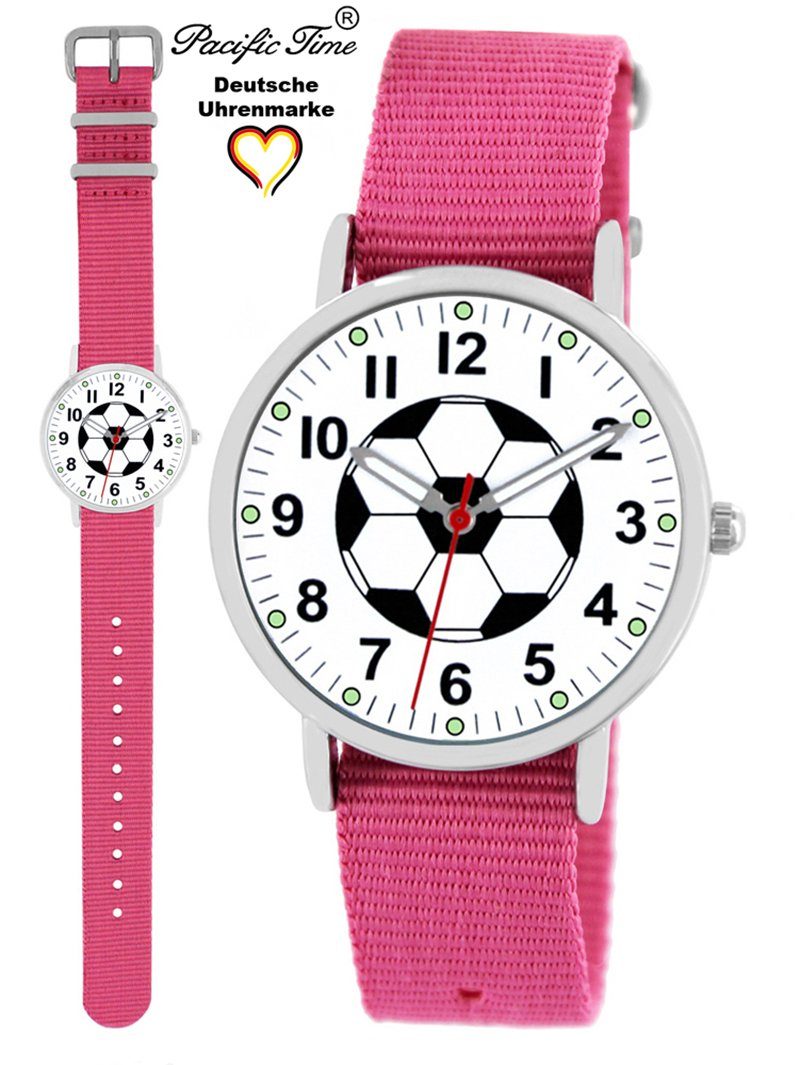 Pacific Time Quarzuhr Kinder Armbanduhr Fußball Wechselarmband, Mix und Match Design - Gratis Versand rosa
