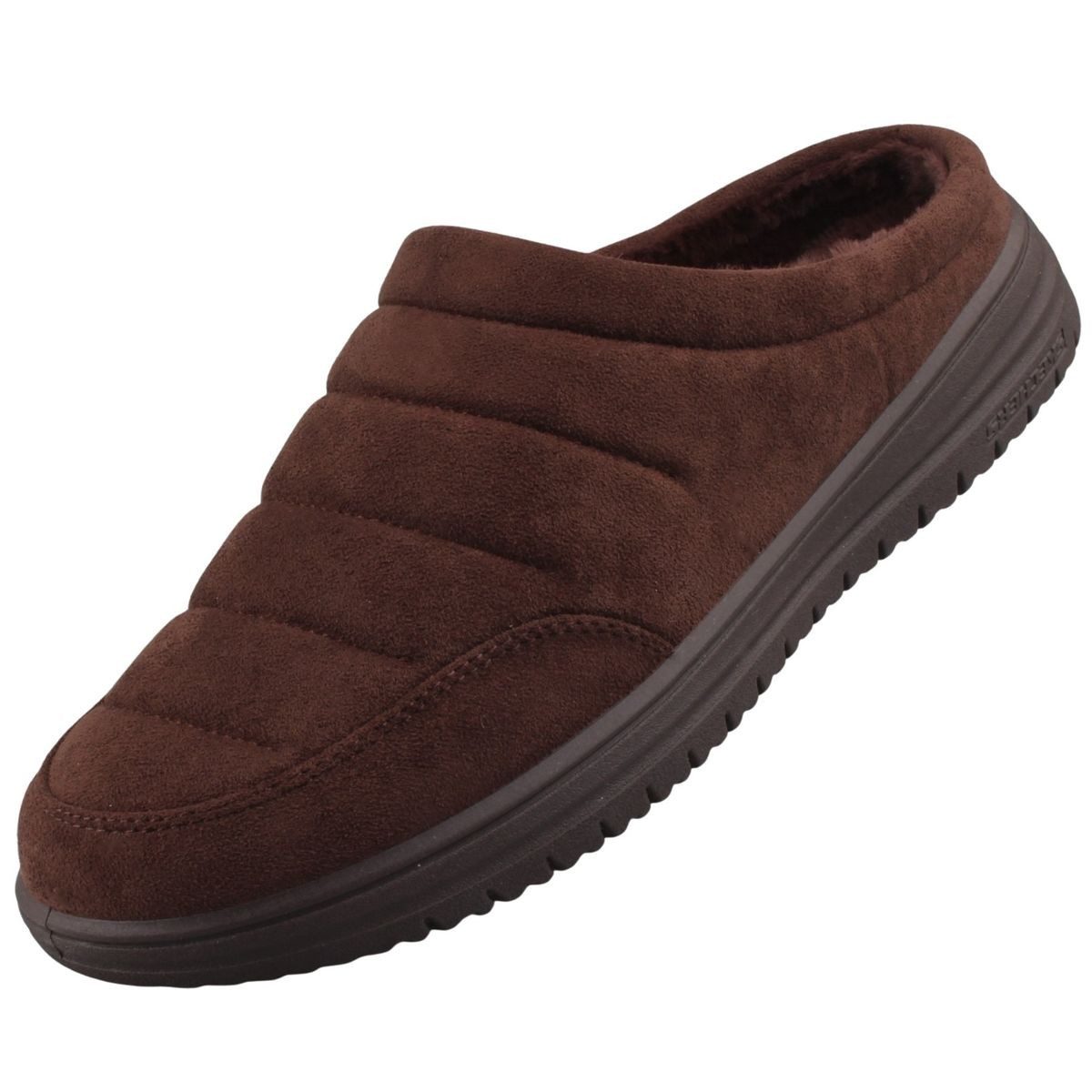 Skechers 204636-CHOC Hausschuh Komfortable Herren-Pantolette mit weichem Kunstfellfutter