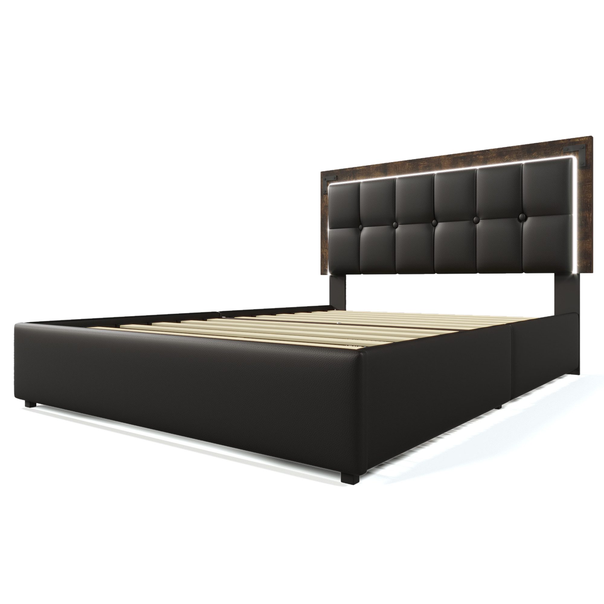 HAUSS SPOLE Polsterbett 140x200cm mit LED-Beleuchtung, günstig online kaufen