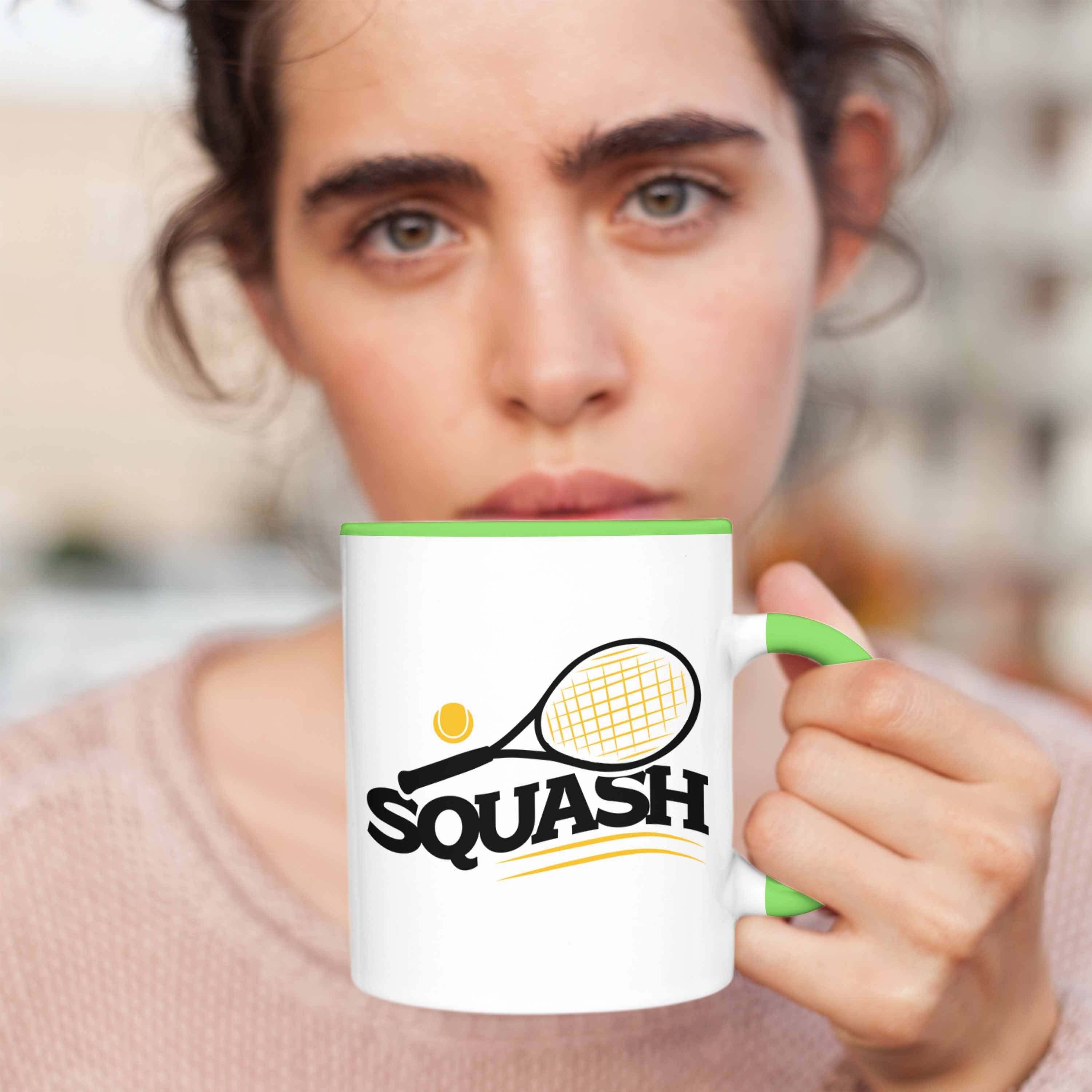 Lustige Squash-Tasse Grün für Geschenk Trendation Squash-Spieler Tasse