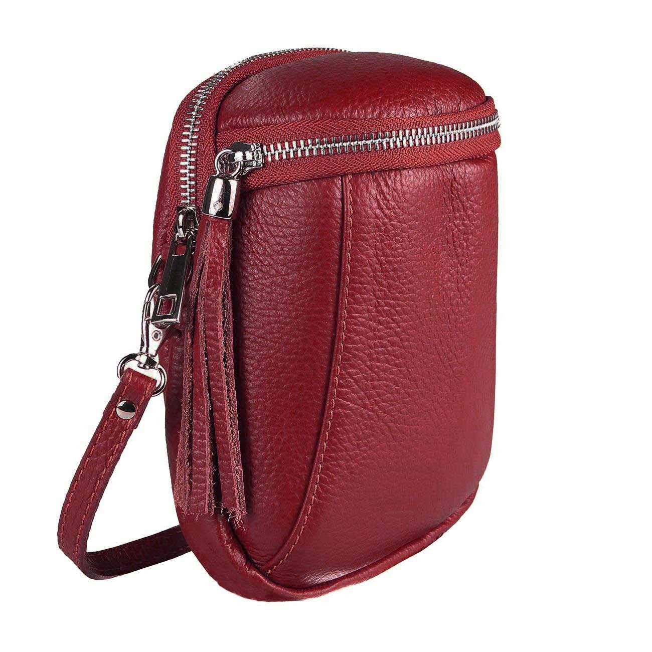 Schultertasche Made in Italy Damen Leder Tasche CrossBody