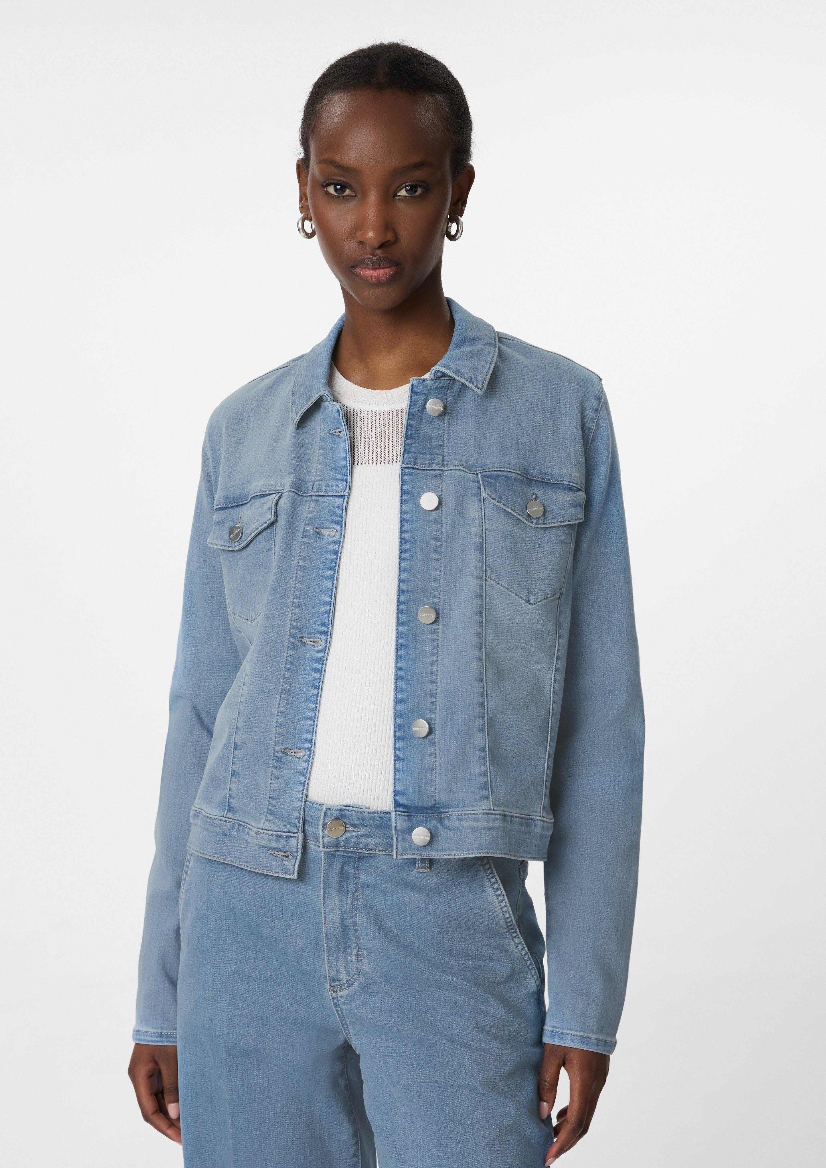 Blusenblazer Elastische Denimjacke mit Waschung