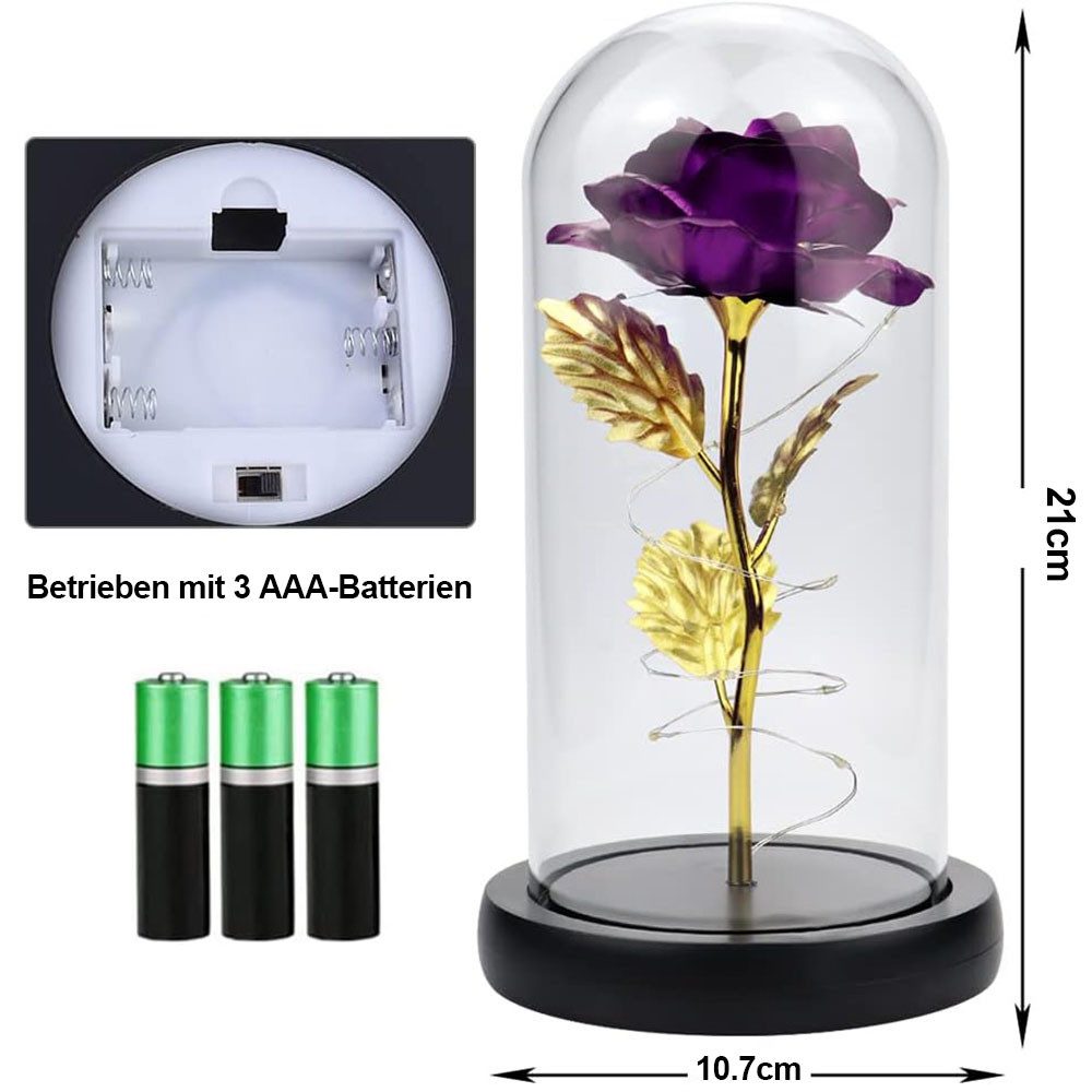 Kunstblume Künstliche Ewige Rose im Glas, günstig online kaufen