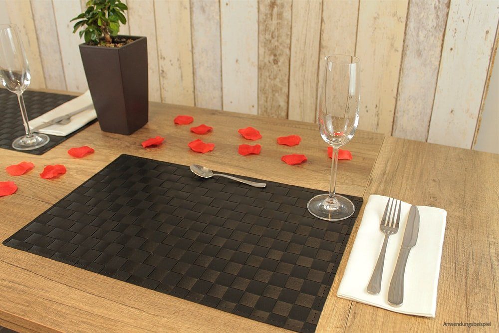 matches21 HOME & HOBBY Platzset Tischset MODERN bordeaux rot 8er Tischunterlage als Tischdeko, (8-St), modernes Esstisch Platzdeckchen als abwaschbarer Tischuntersetzer