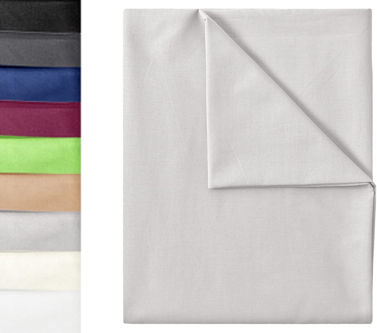 NatureMark Bettlaken klassisches Betttuch Haustuch, 100% Baumwolle, Gummizug: ohne, (1 Stück), Laken Haustuch, viele Größen und Farben, 150x250 cm, Silber grau