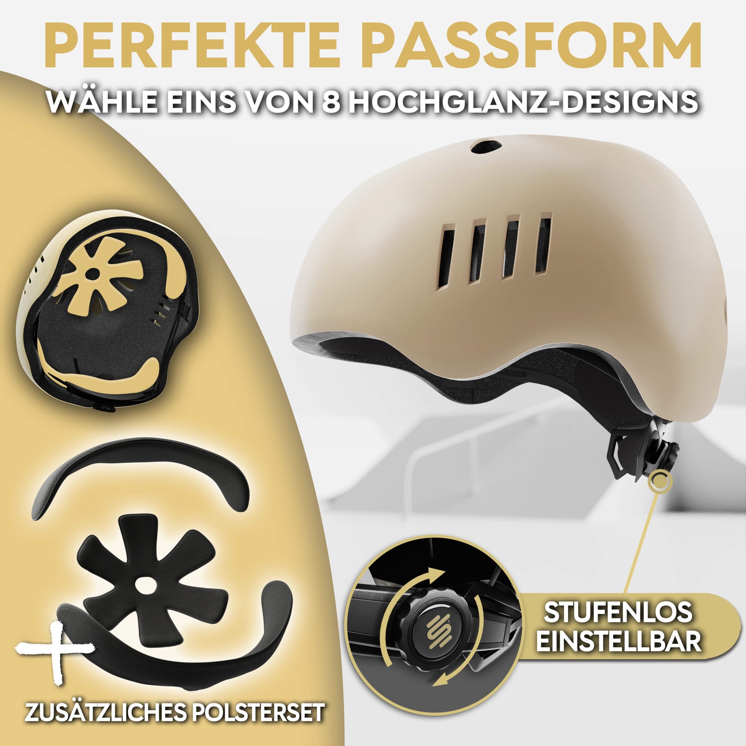 SKATEWIZ Fahrradhelm Kinder ab 6 - Fahrrad Helm Kinder Mädchen - Skaterhelm Kind skate helm, Extrem leicht, gut durchlüftet, zusätzliches Innenpolsterset enthalten