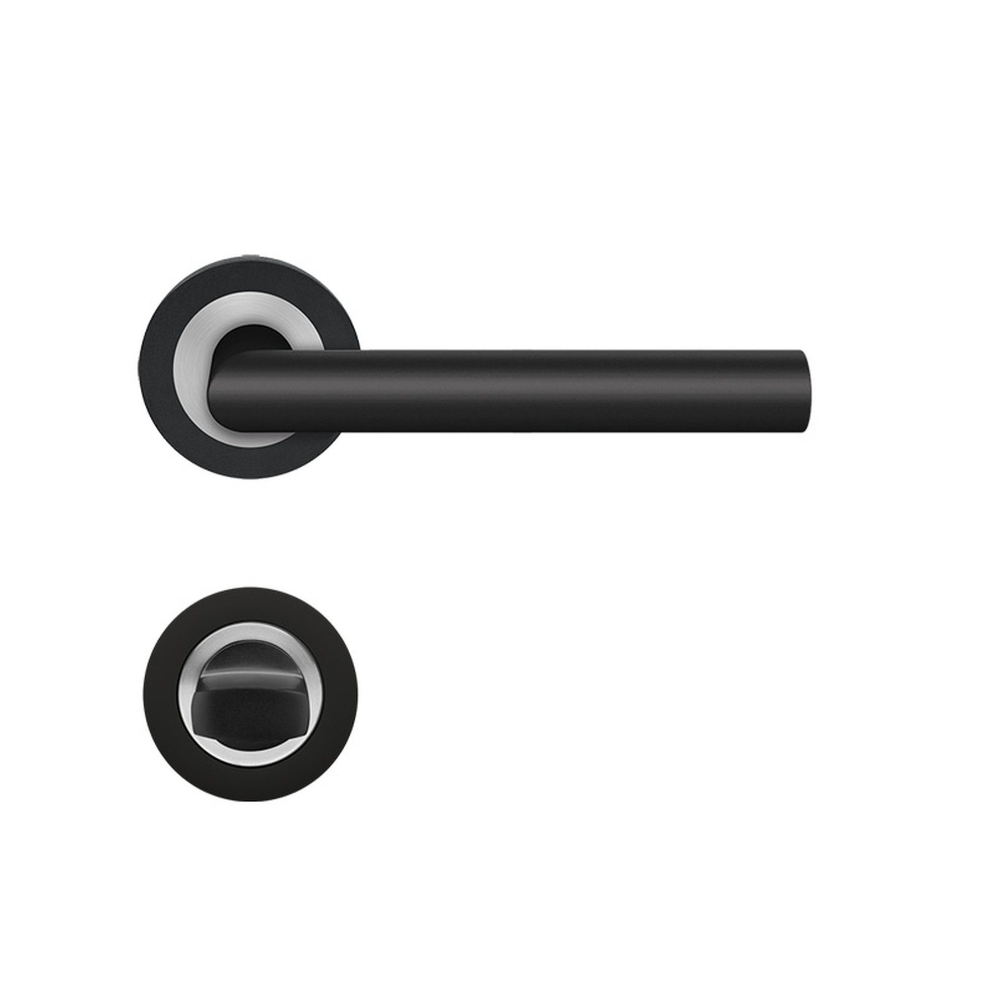 Karcher Design Türgriffpaar ER28 Rhodos, Drücker/Drücker außen, Bicolor Kosmos Schwarz Edelstahl matt