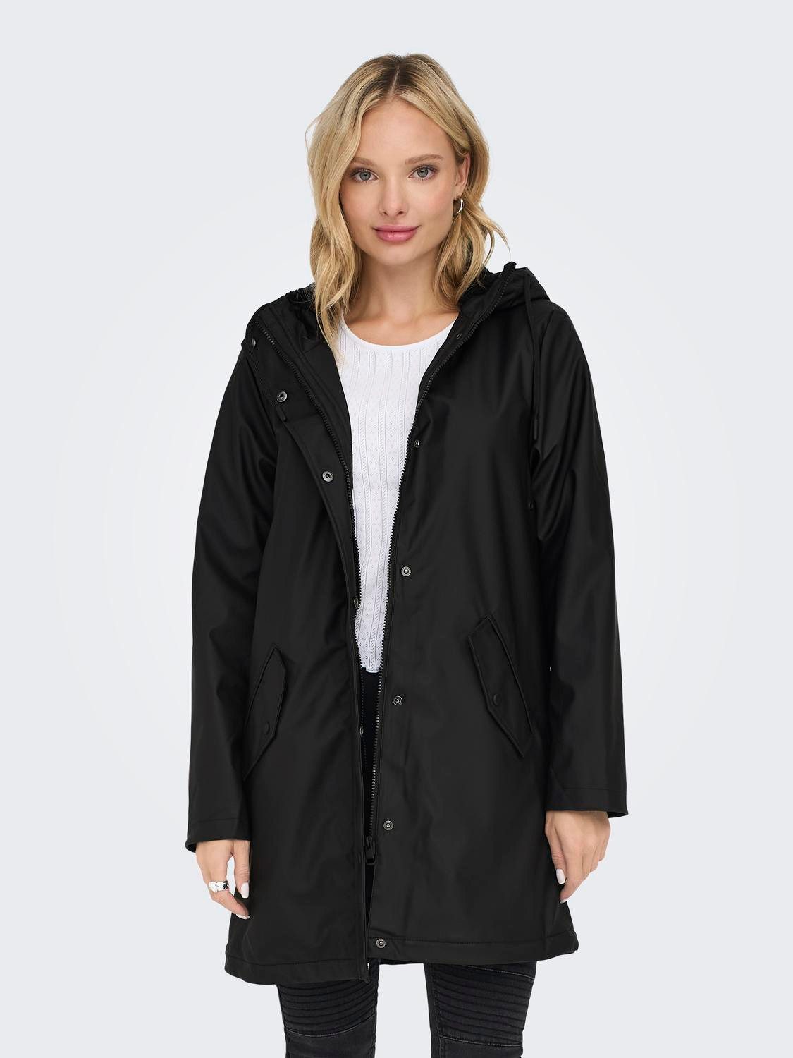 ONLY Funktionsmantel "ONLSALLY RAINCOAT OTW NOOS", mit Kapuze und Teddyplüs günstig online kaufen