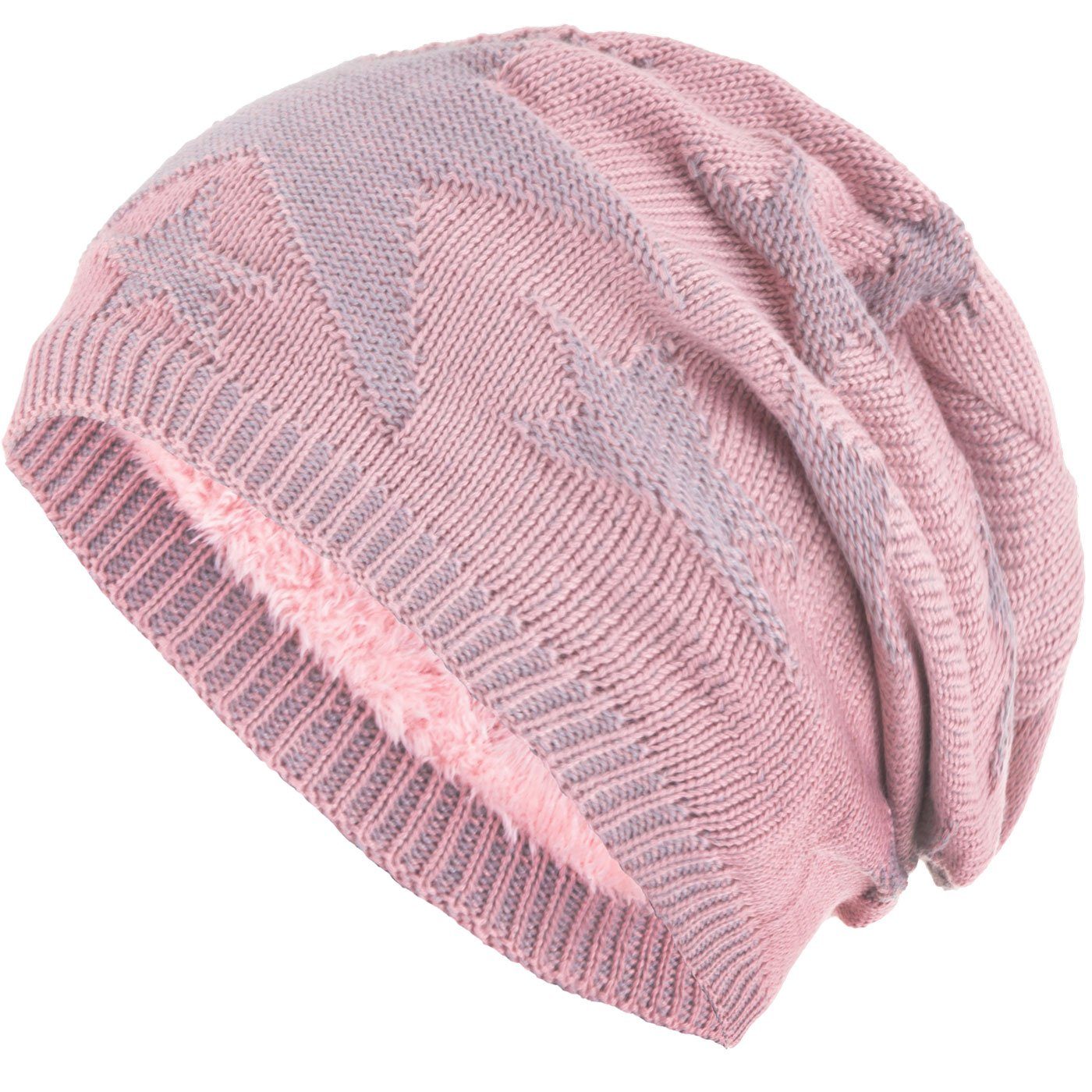 compagno Strickmütze (1-St) Sternen Wintermütze warm gefütterte Beanie Mütze Stern