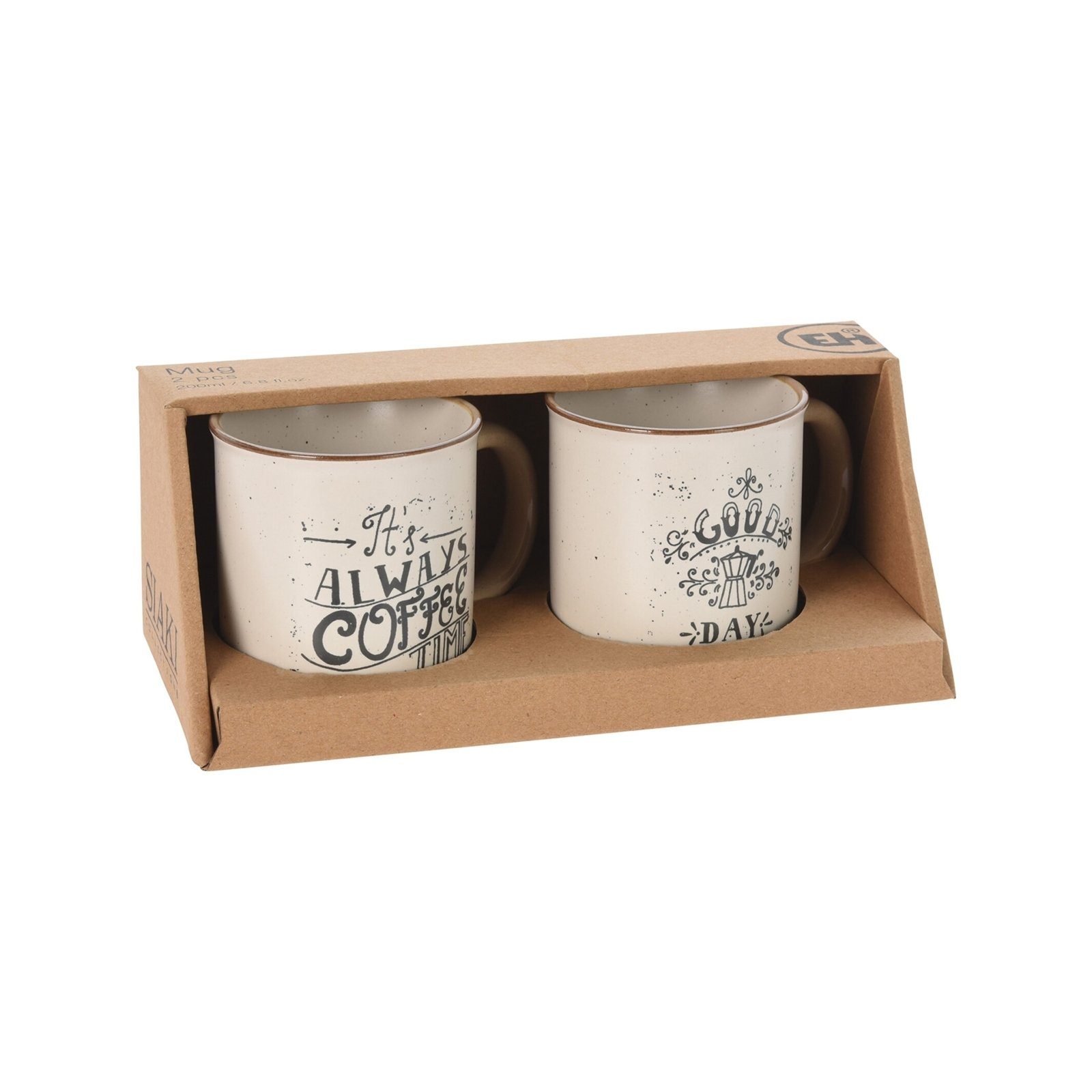 Keramik, Keramik, Teetasse Neuetischkultur Kaffeetasse mit Aufschrift Tasse Kaffeebecher Becher Set 2er