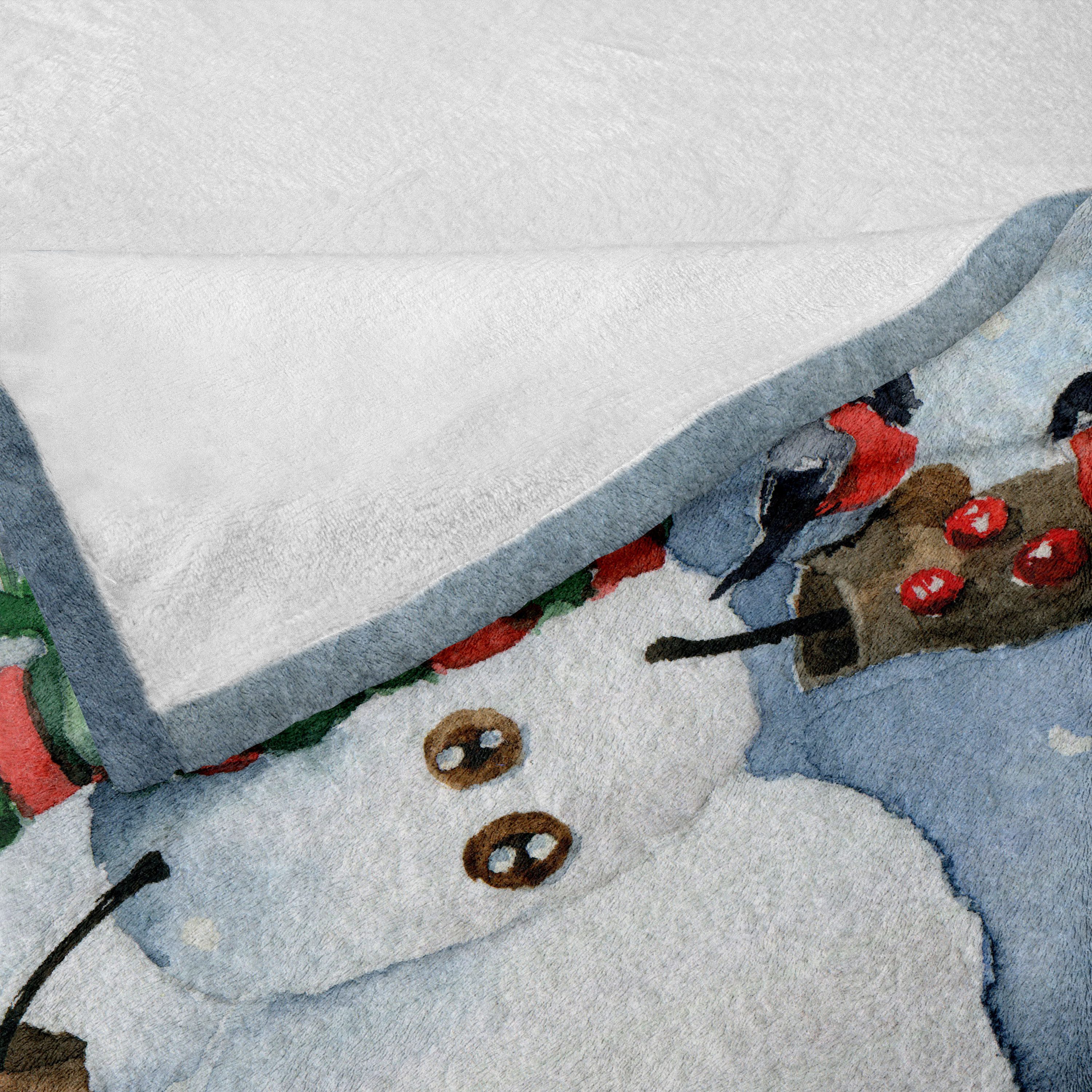 Wohndecke Gemütlicher Plüsch für den Innen- und Außenbereich, Abakuhaus, Schneemann Aquarell Weihnachtswinter