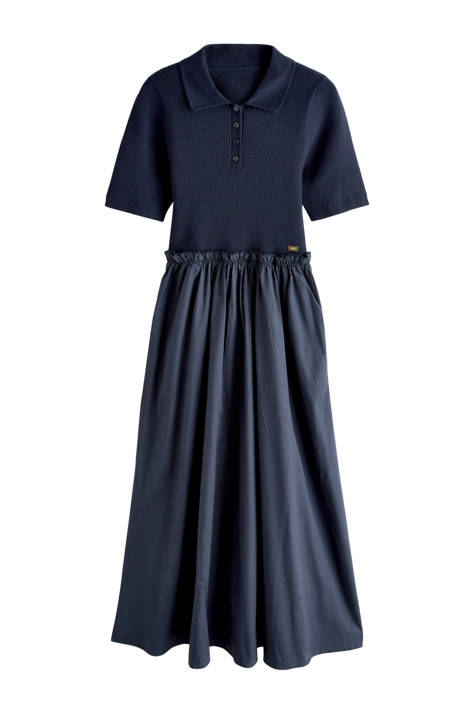 LAURA ASHLEY Druckkleid Laura Ashley 2-in-1-Polokleid mit Baumwollrock (1-tlg)