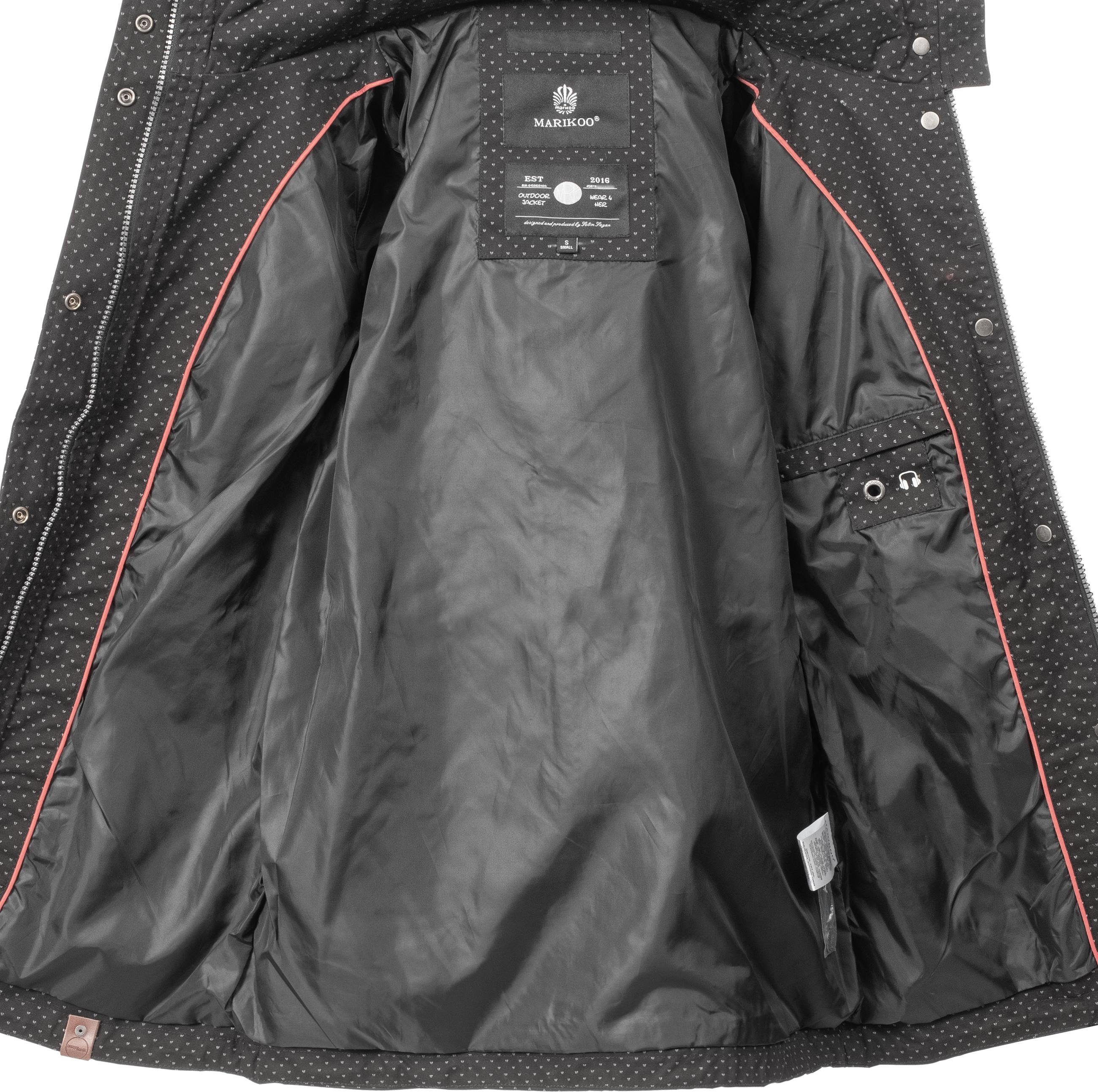 Marikoo Outdoorjacke Nyokoo modische Baumwoll Übergangsjacke mit großer Kapuze
