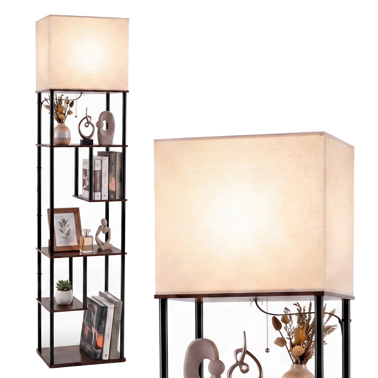 COSTWAY Stehlampe, Stehleuchte modern mit 5 Eneben, Standleuchte