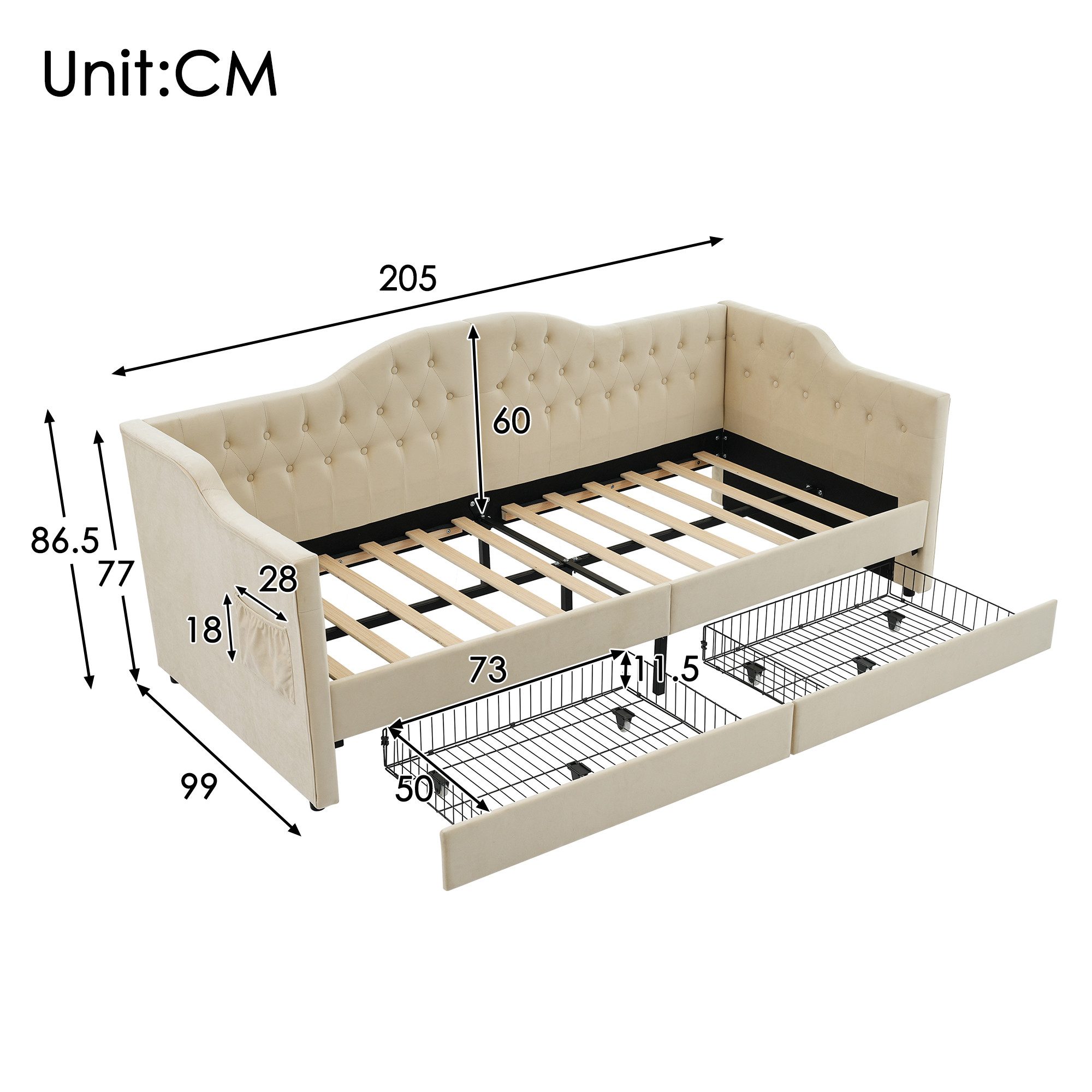 TavilaEcon Polsterbett Daybett mit USB Type günstig online kaufen