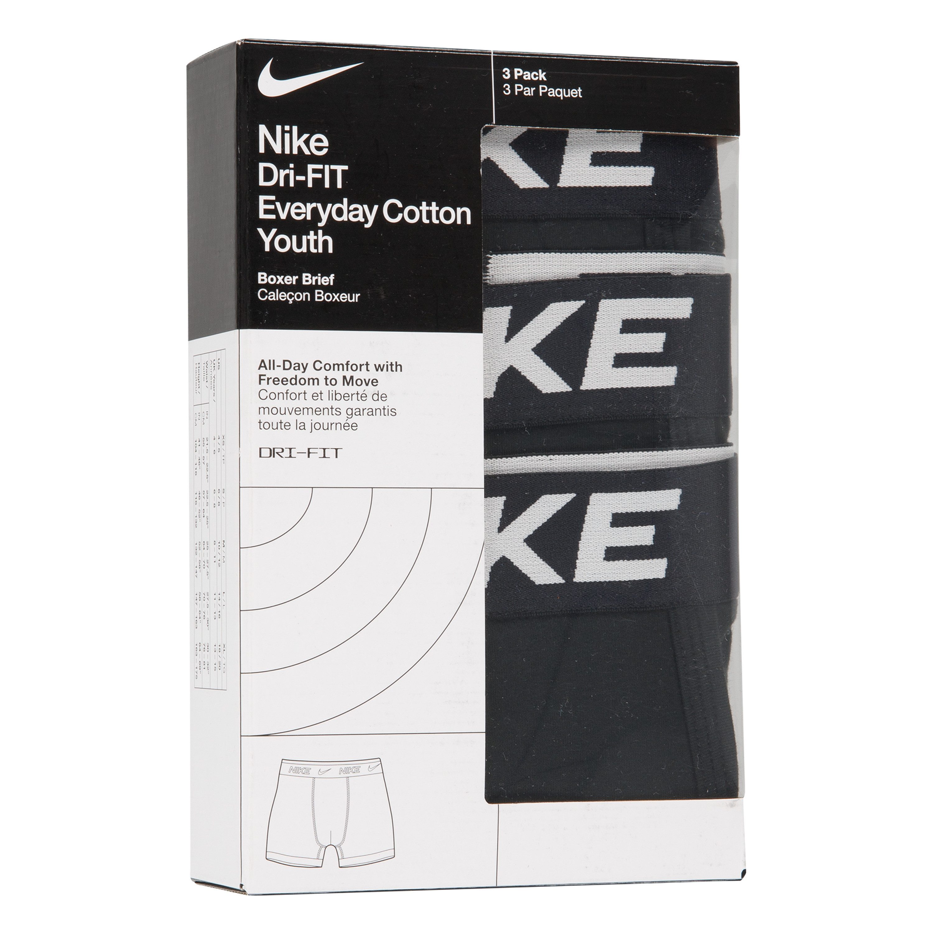 Nike Sportswear Slip NHB 3PK NIKE BOYS HIP BRIEFS (Set, 3-St) 3er-Set, unifarbenes Design, weiches, elastisches Material