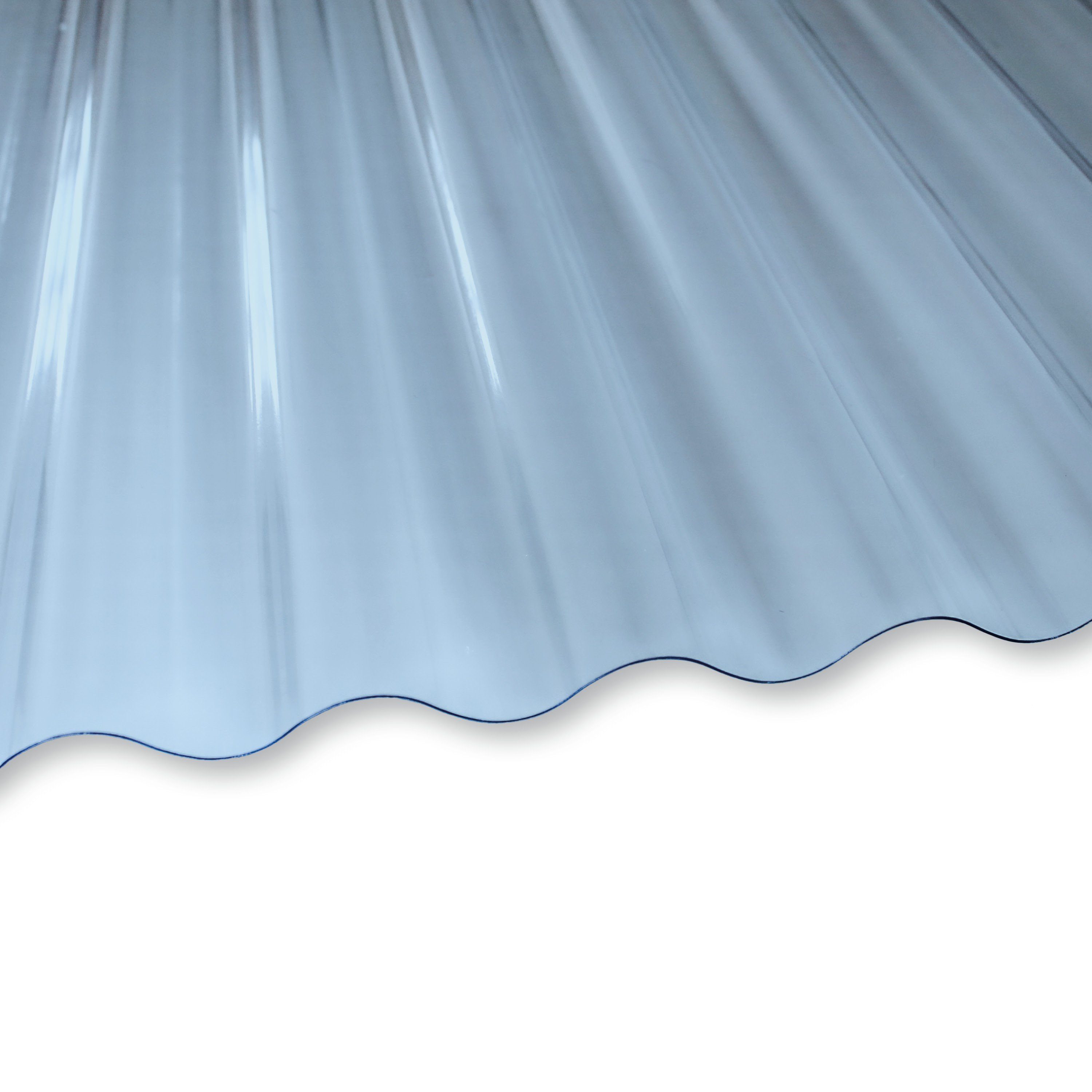 Kaiser plastic Wellplatte transparent für Dach - Sinus 76/18 Dachplatten glatt & klar, 0,8 mm, (wetterfeste Kunststoff Überdachung, 1-St), Made in Germany - Hagelfest und Bruchsicher - UV-Schutz - 90 x 120 cm