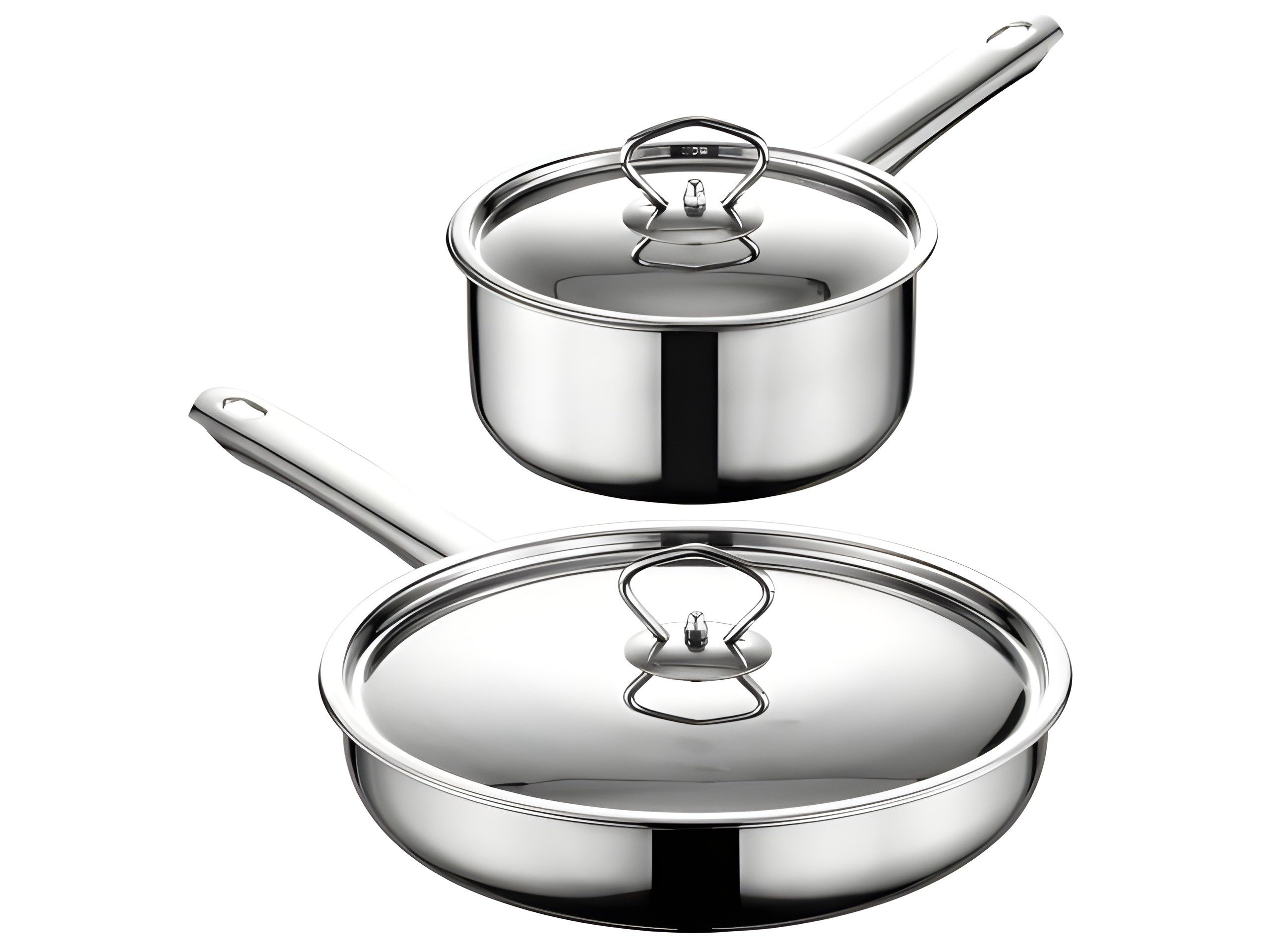 Retoo Topf-Set Kochset Edelstahl 15-teilig mit Pfanne, Töpfen & Küchenhelfern, Edelstahl (Kochgeschirr-Set, 15-tlg., 15-teiliges Kochgeschirr-Set aus Edelstahl) – Bild 2 von 3