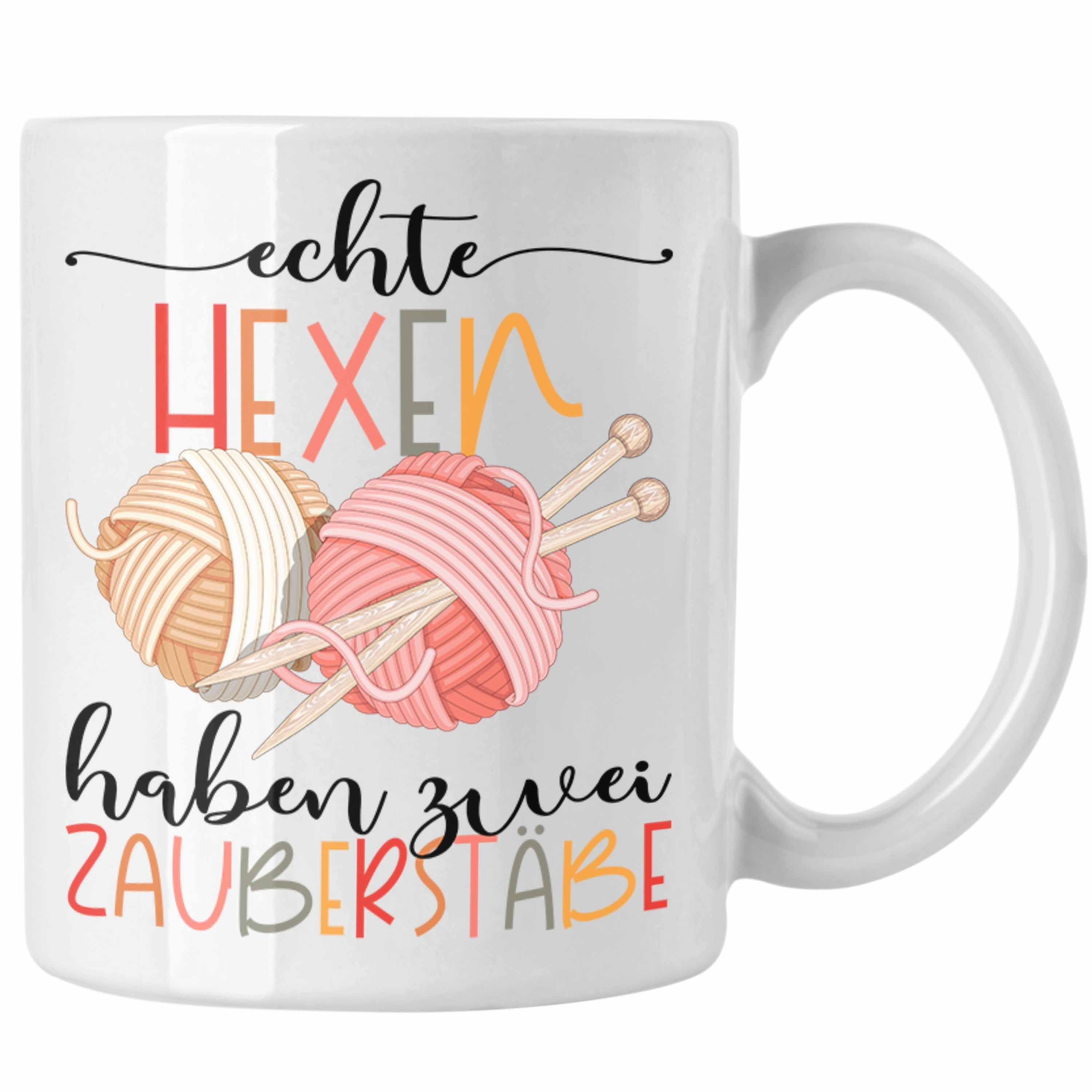 Trendation Tasse Stricken Tasse Geschenk Häckeln Echte Hexen Haben 2 Zauberstäbe Gesche