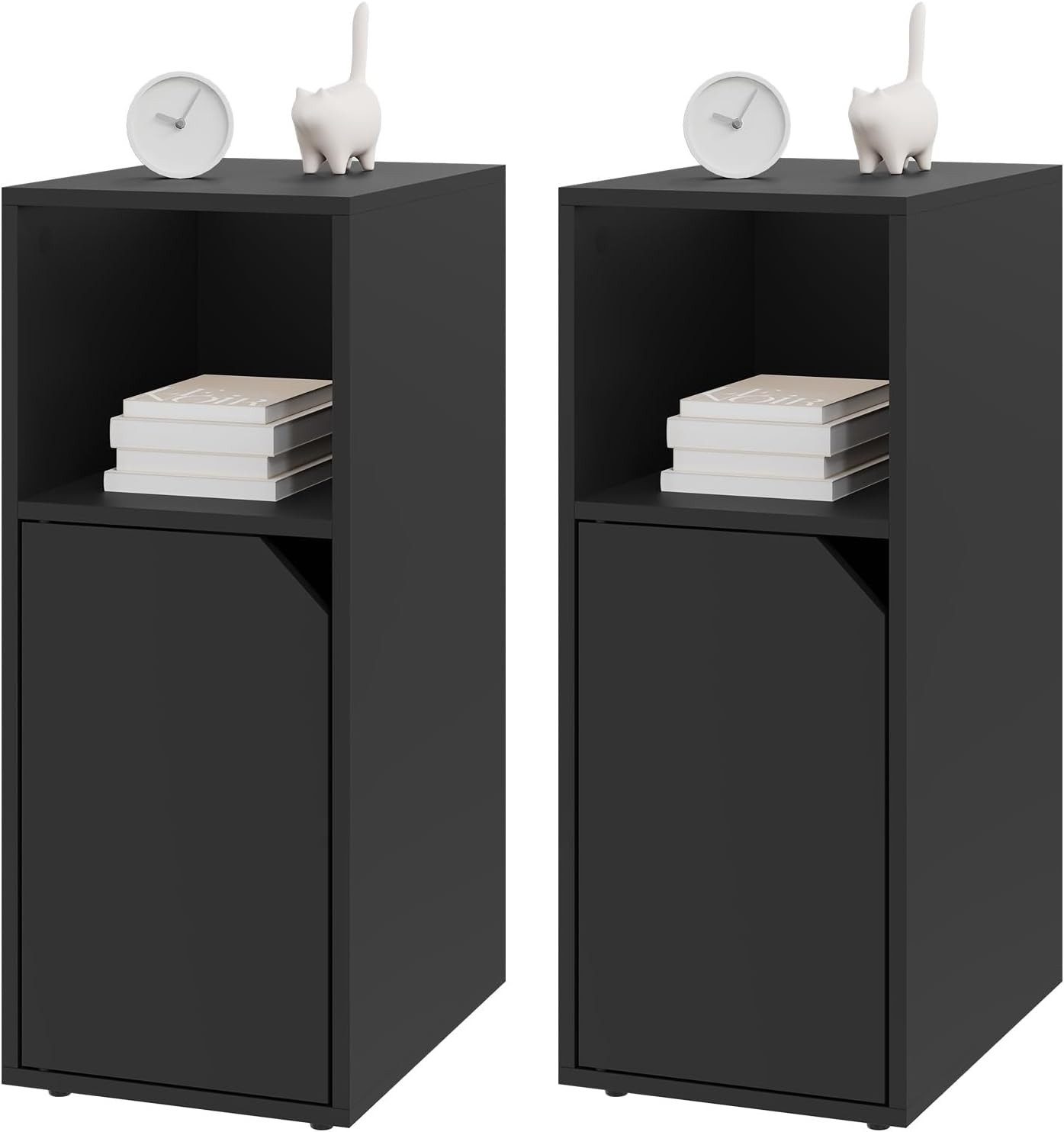 Woltu Nachttisch (2-St), mit offenem Fach und Tür, Verstellbarer Ablage, 25 günstig online kaufen