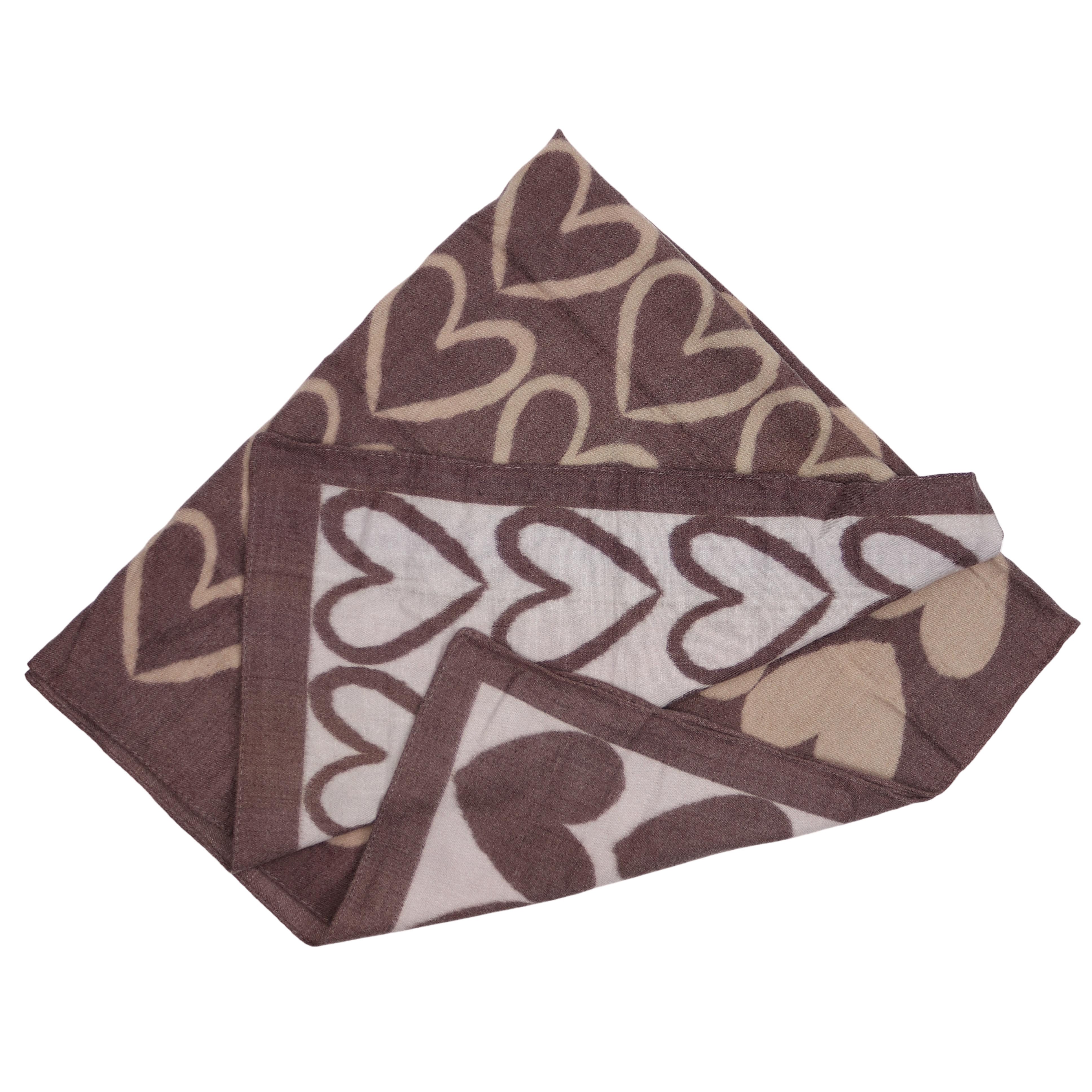 MIRROSI Nickituch Damen leicht angerautes Vierecktuch mit Herzmuster, aus Viskose, (Neue Kollektion Herbst/Winter 2026), ca. 88x88cm, warmes Halstuch für Herbst – Bild 4 von 5