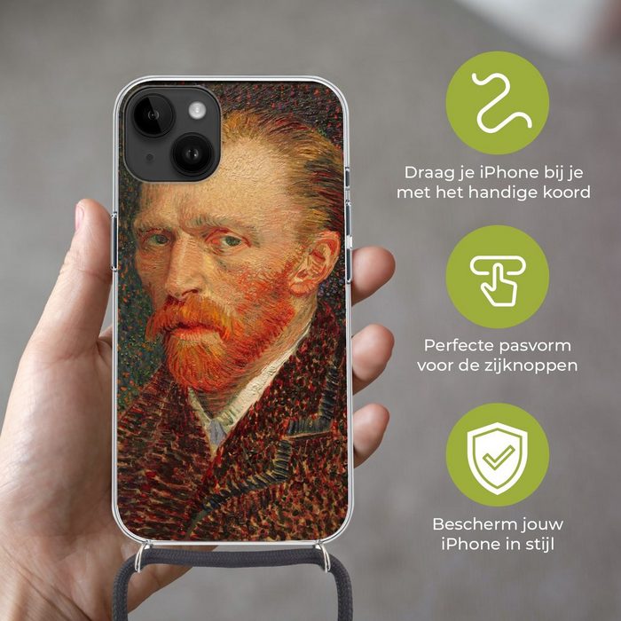 MuchoWow Handyhülle Selbstporträt - Vincent van Gogh Handyhülle Telefonhülle Apple iPhone 14 Plus FN11573
