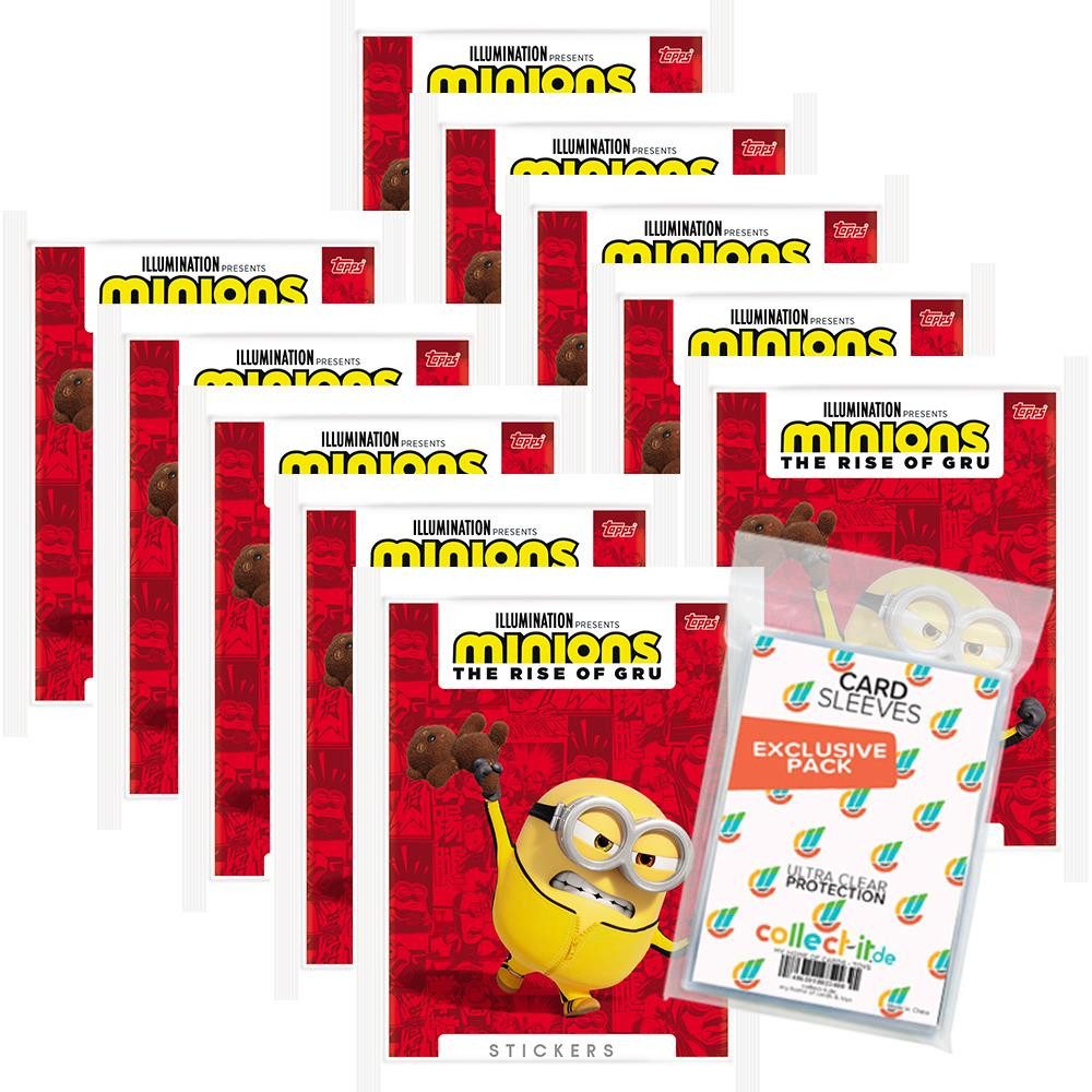 Minions Sammelkarte Minions Auf der Suche nach dem Mini-Boss Sticker 10 Tüten + Sleeves