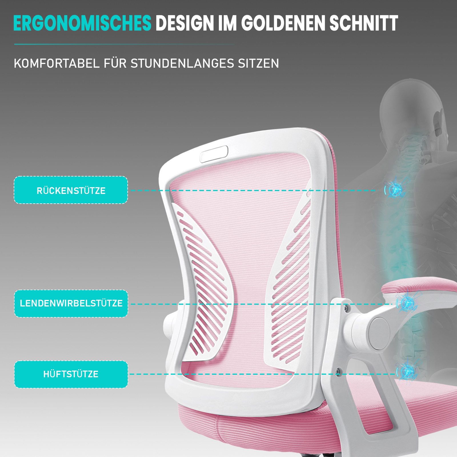 Milacyee Bürostuhl Ergonomisch Bürostuhl Stuhl mit verstellbaren, gepolster günstig online kaufen