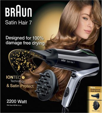 Braun Haartrockner Satin Hair 7 HD730, 2200 W, mit IONTEC Technologie