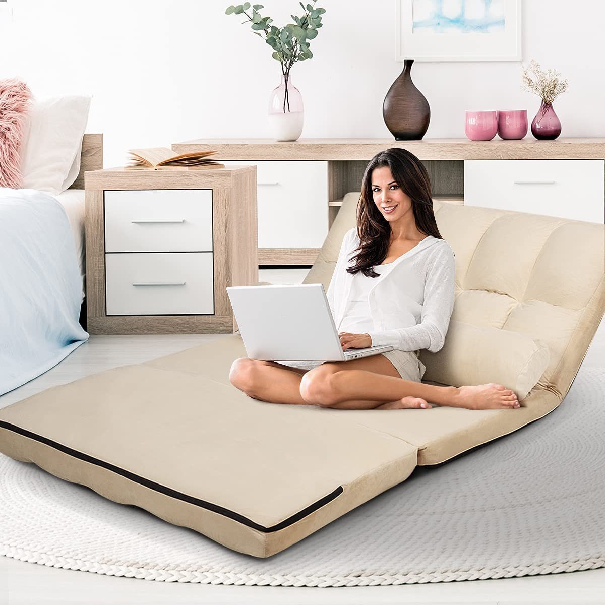 COSTWAY Schlafsofa, mit Bettfunktion, 2 Sitzer,klappbar, günstig online kaufen