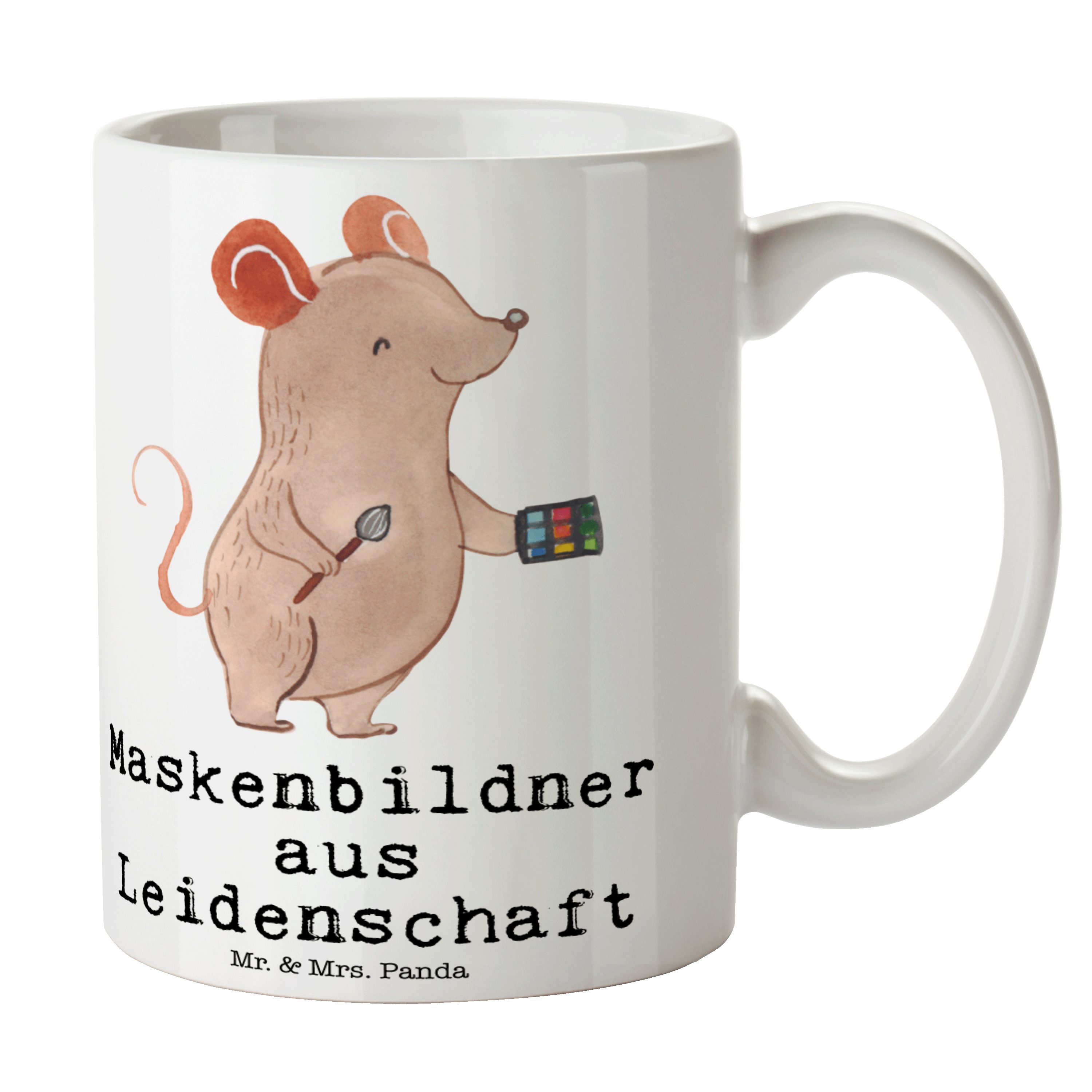 Mr. & Geschenk, Mrs. Leidenschaft - Ausbildung, Maskenbildner Tasse Weiß - Panda Dankesc, Keramik aus