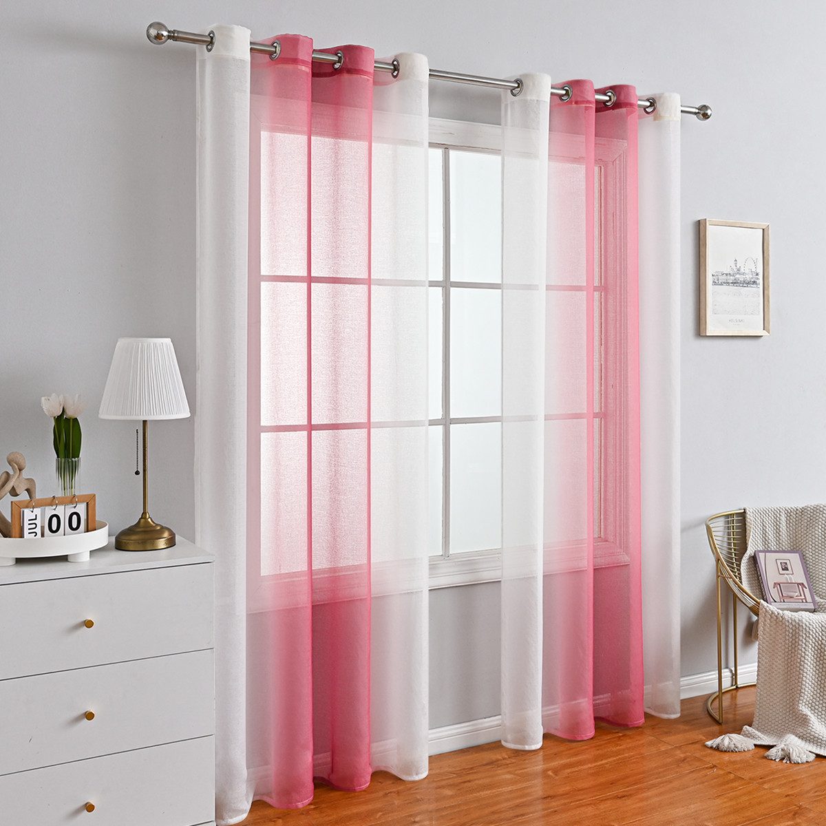 BYSURE Gardine, Ösen (2 St), halbtransparent, günstig online kaufen