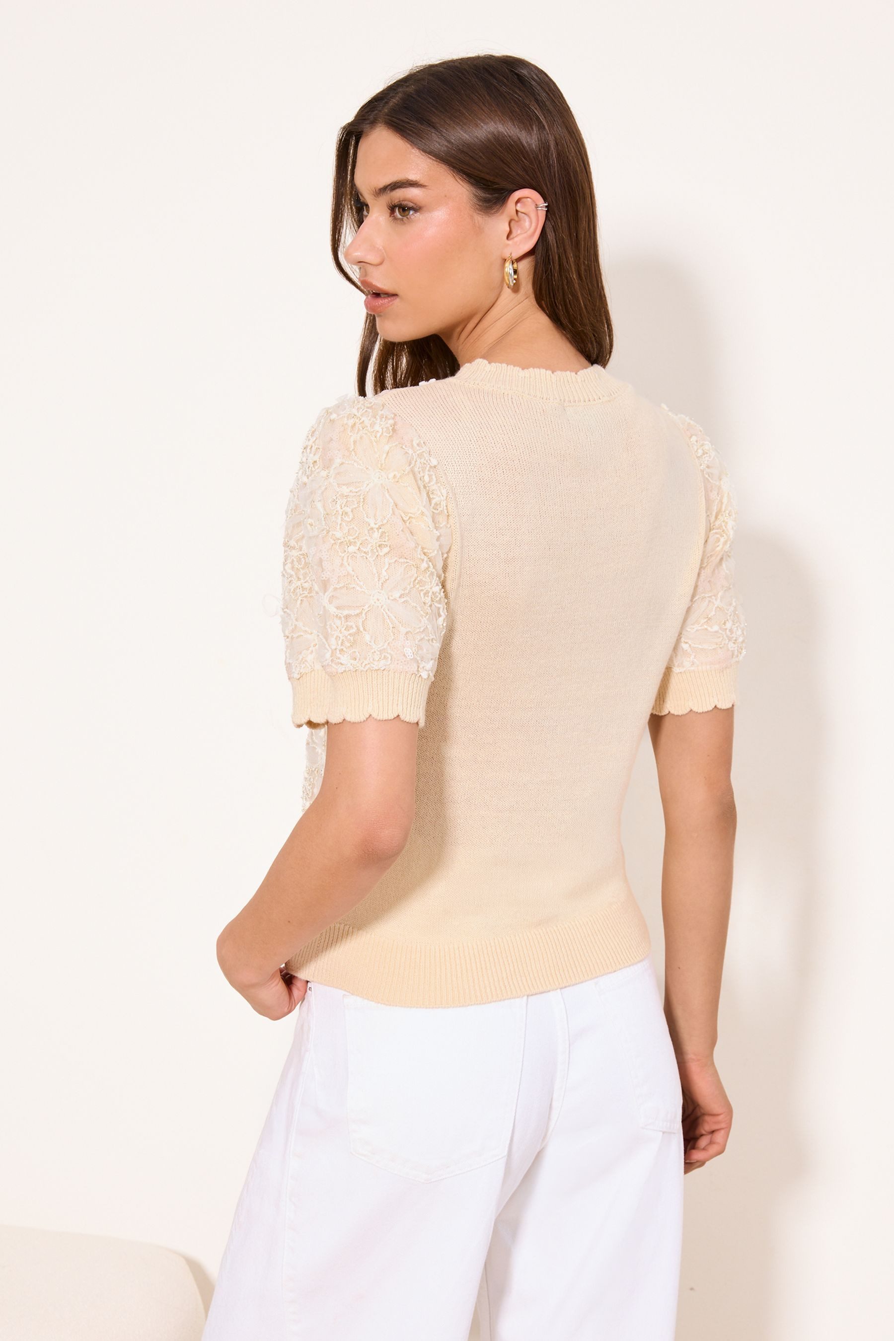 LIPSY Rundhalspullover Lipsy Strickpullover mit kurzen Ärmeln, Regular (1-t günstig online kaufen