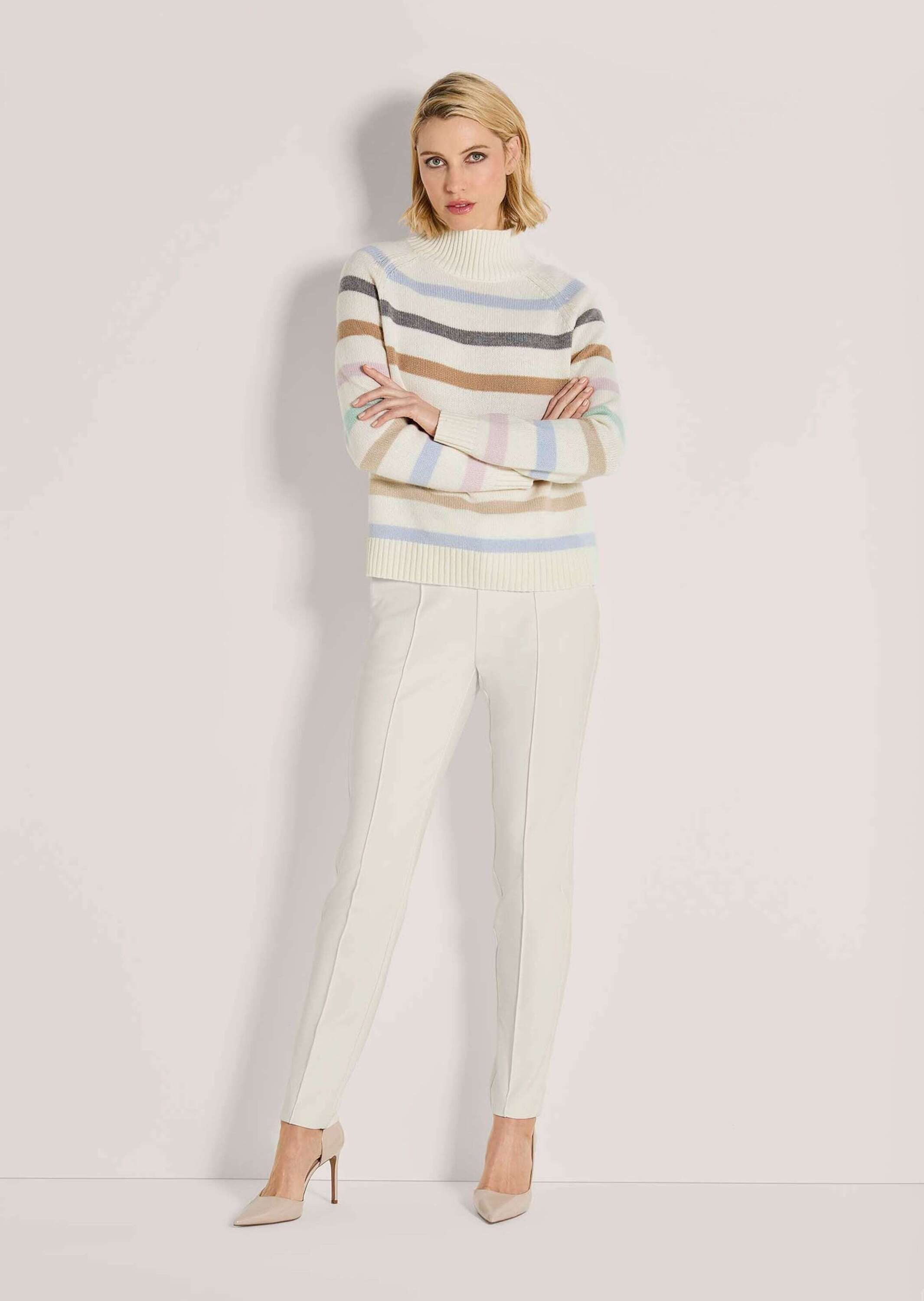 Strickpullover Wollpullover im Streifen-Look