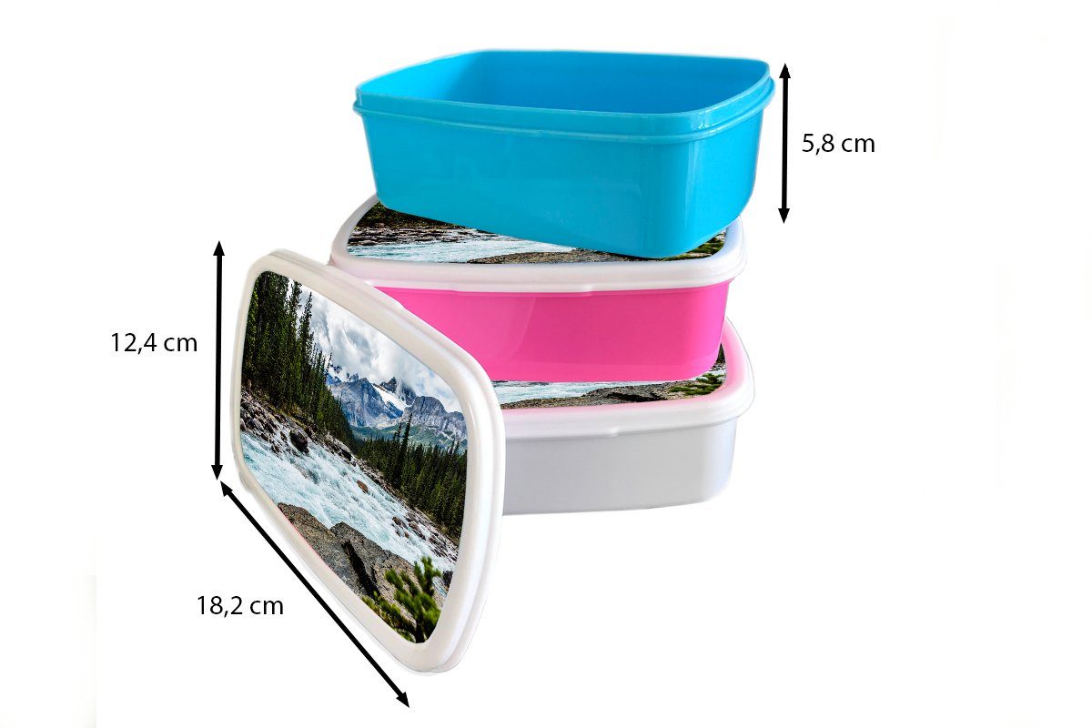 MuchoWow in Berges Erwachsene, rosa Lunchbox Kanada, Kunststoff (2-tlg), Brotbox eines Mädchen, Snackbox, Fluss Kinder, Kunststoff, Brotdose der für Nähe in