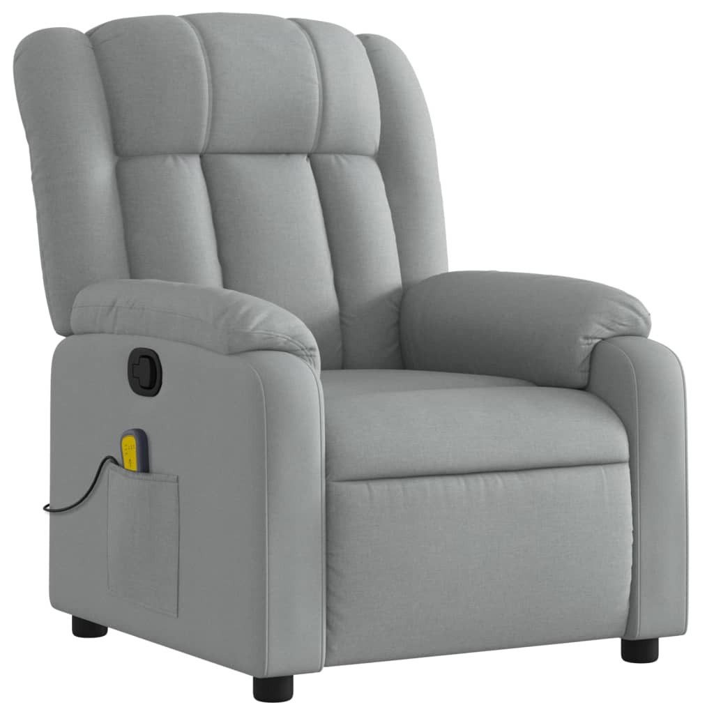 vidaXL Sessel Massage-Relaxsessel, hellgrauer Stoff (1-St) günstig online kaufen