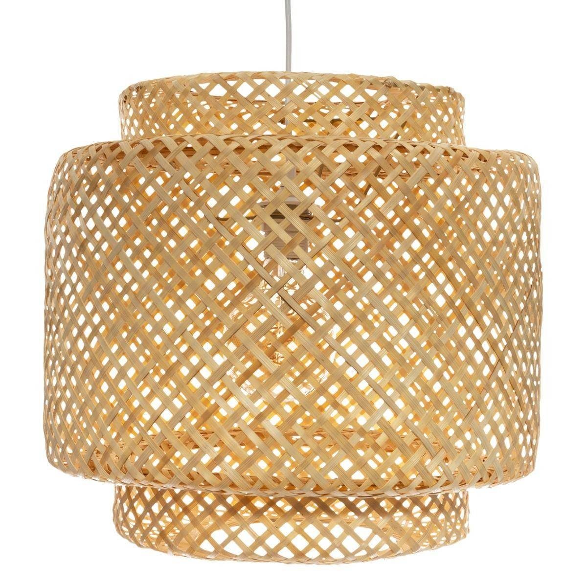 Atmosphera Créateur d'intérieur Pendelleuchte Hängeleuchte LIBY mit einem durchbrochenem Schirm aus Bambus, Ø 40 cm, Leuchte mit Dekofunktion, ohne Leuchtmittel, aus Bambus