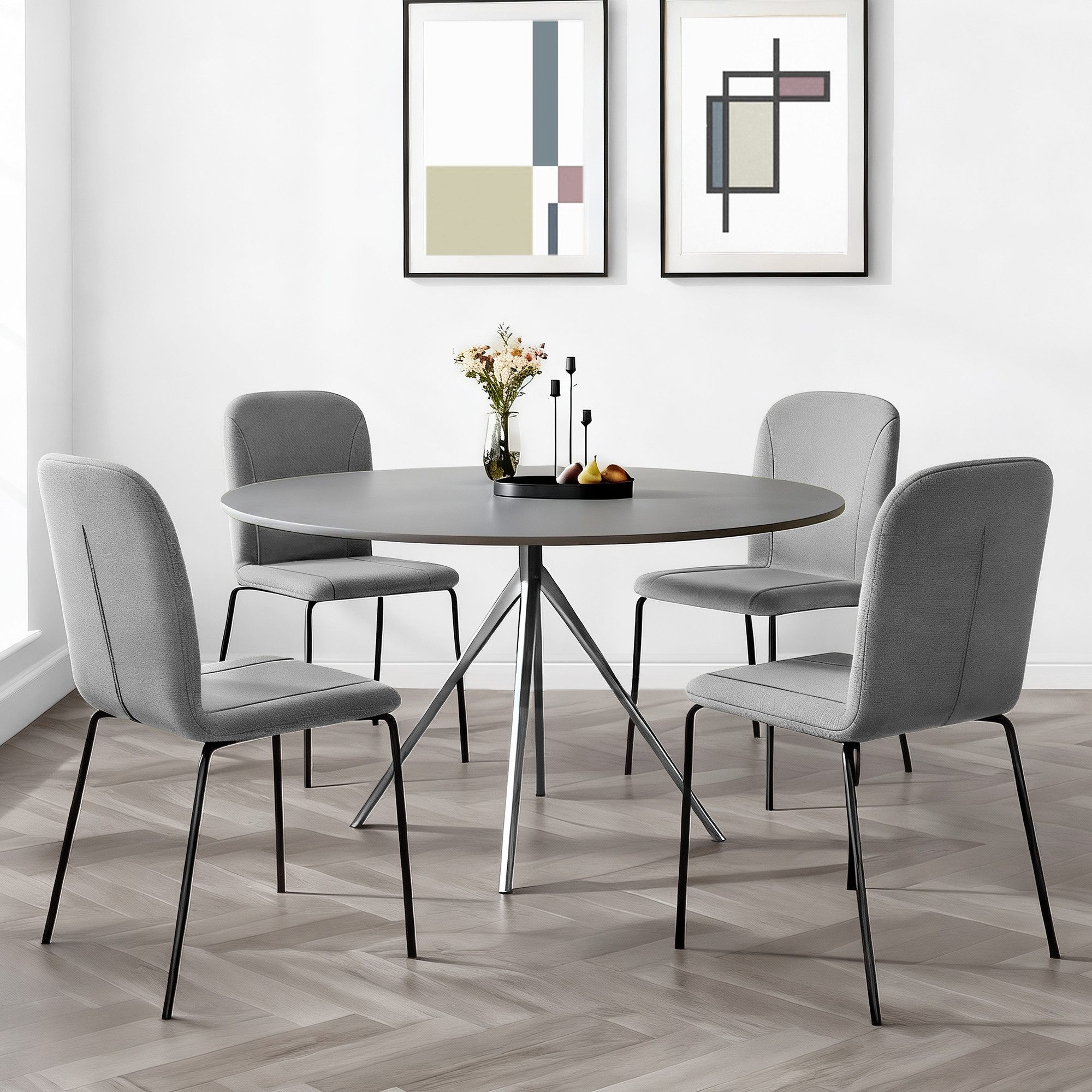 CHITA Polsterstuhl Esszimmerstuhl (4 St), 4-Fuß-Stuhl, Stapelstuhl, Esszimmerstuhl, Metallgestell