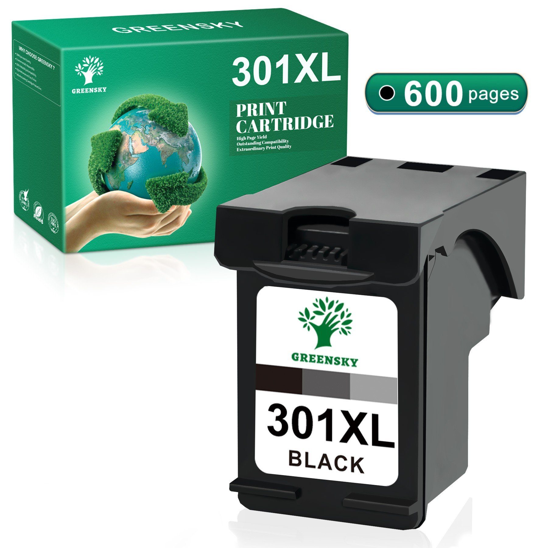 Greensky Ersatz für HP 301XL 301 XL DeskJet 1000 1050 2050 Tintenpatrone