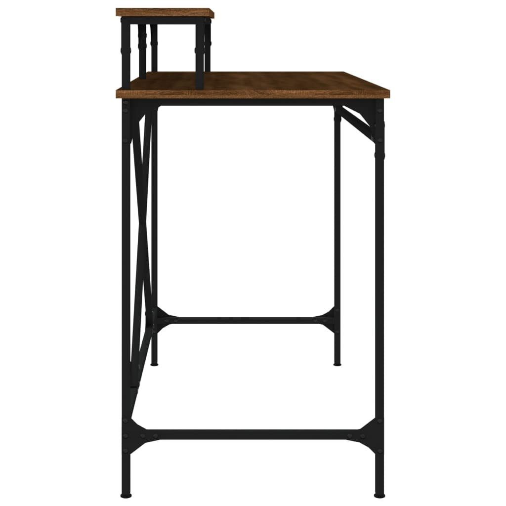 Schreibtisch Holzwerkstoff 100x50x90cm Eichen-Optik Braun Eisen furnicato