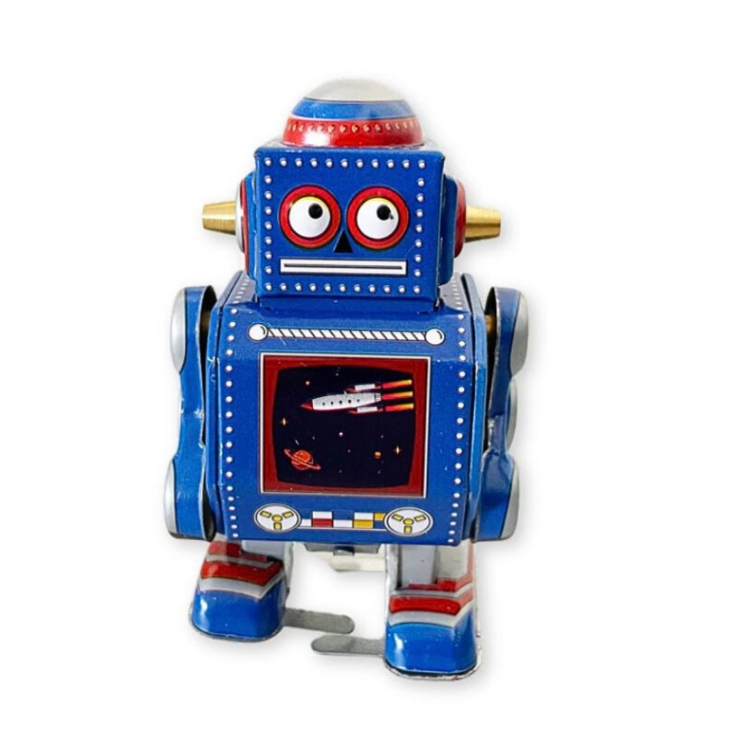 suebidou Roboter nostalgischer Aufziehspielzeug beweglicher Roboter, nachhaltig, kreativ
