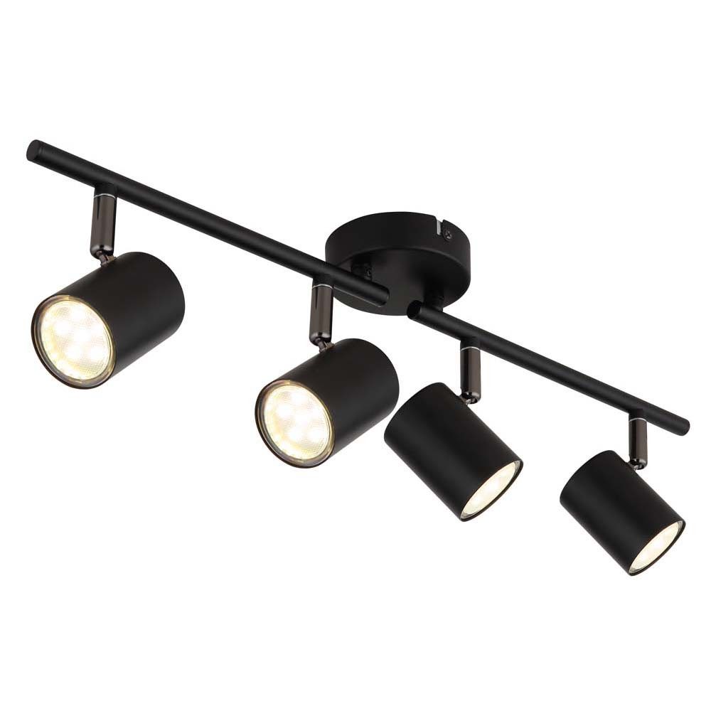 GLOBO LIGHTING Deckenspot, Leuchtmittel nicht inklusive, Deckenspot Deckenlampe schwarz drehbar schwenkbar 4 flammig L 54 cm