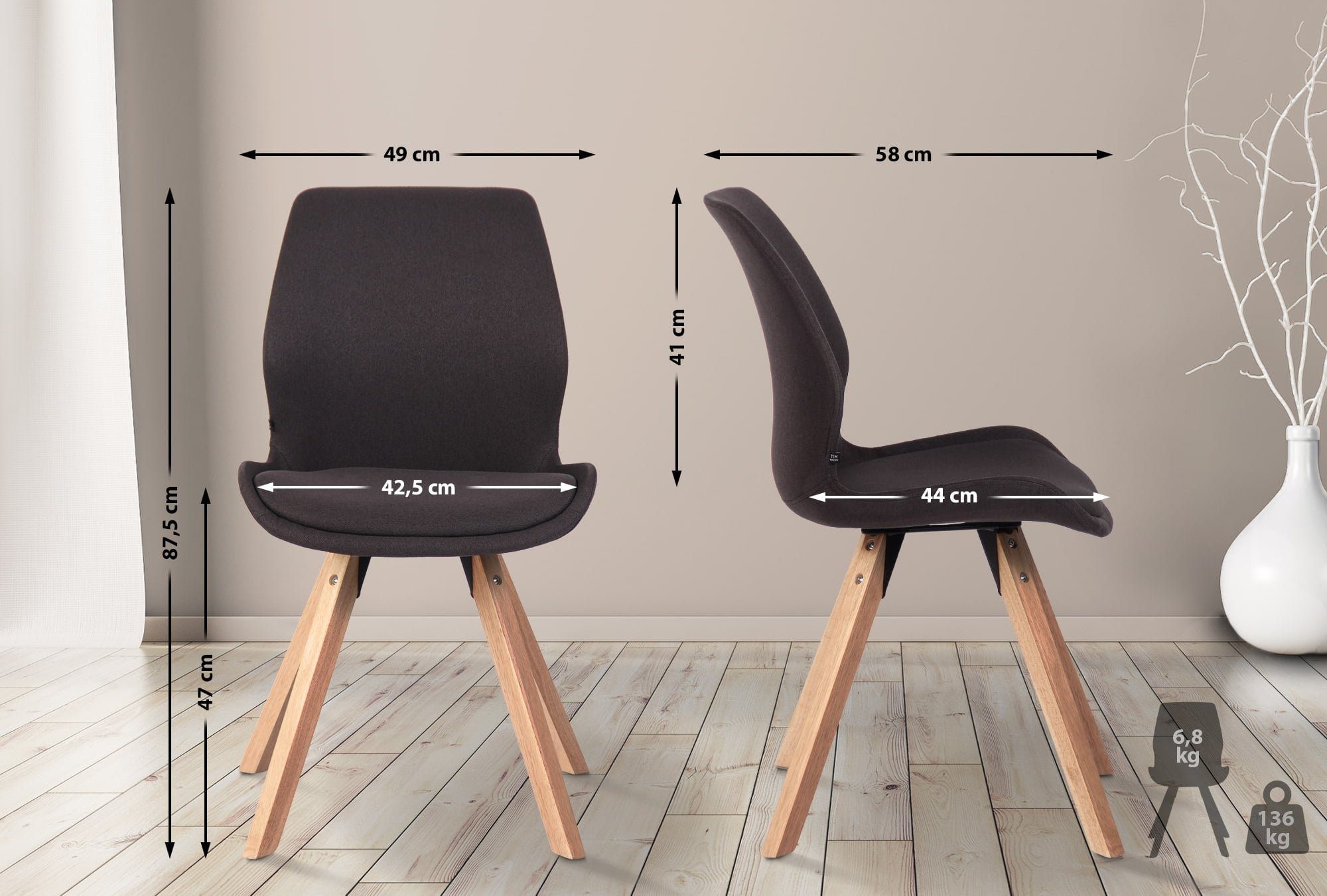 CLP Esszimmerstuhl Luna (2er Set), Kunststoff/ günstig online kaufen