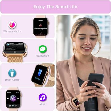HXQHSTBG Smartwatch (Android iOS), Stilvolle Smartwatch für Aktive: Die HXQHSTBG für Frauen und Männer