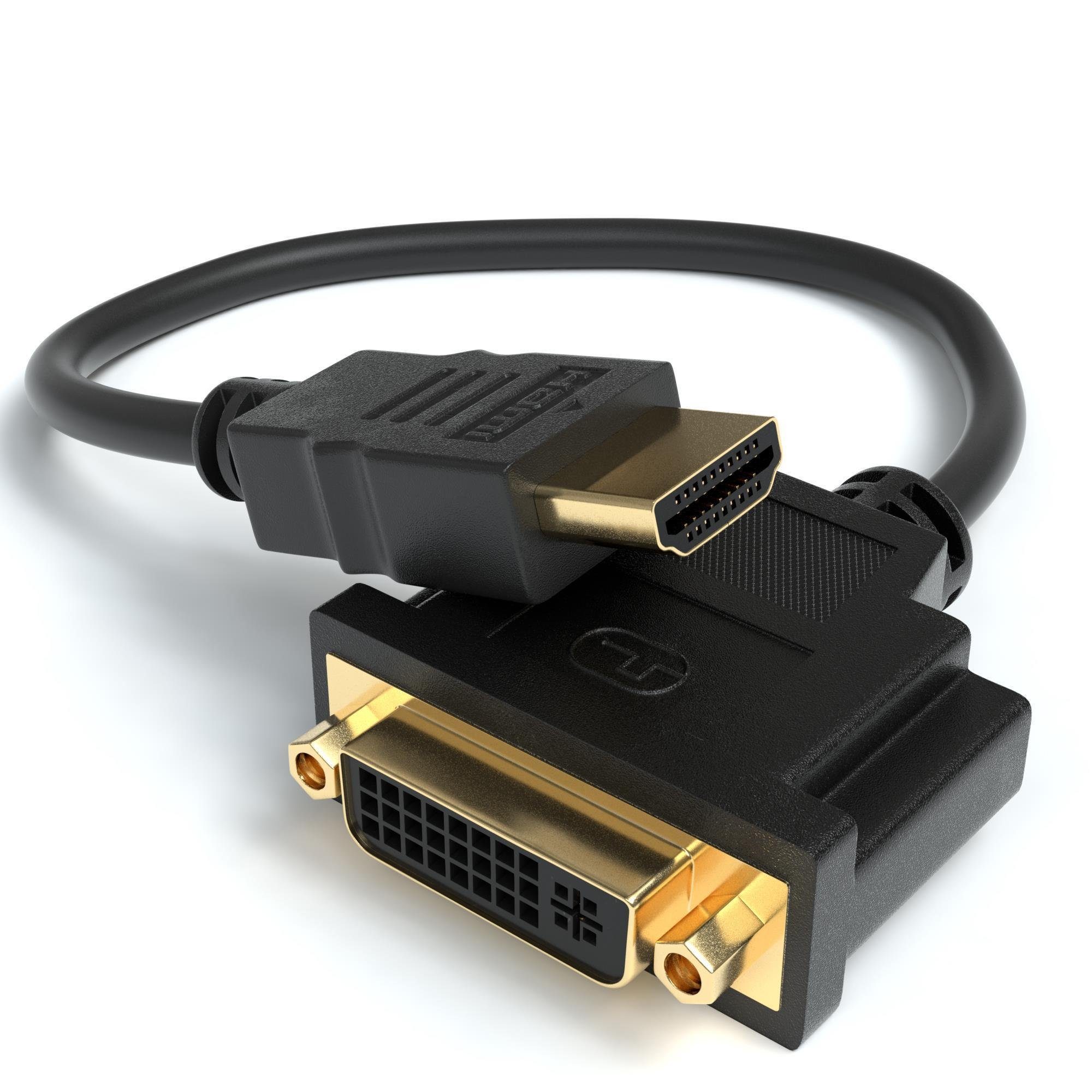 JAMEGA HDMI zu DVI Adapter DVI-I (24+5) Buchse auf HDMI Stecker 4K 1080P HDMI-Adapter