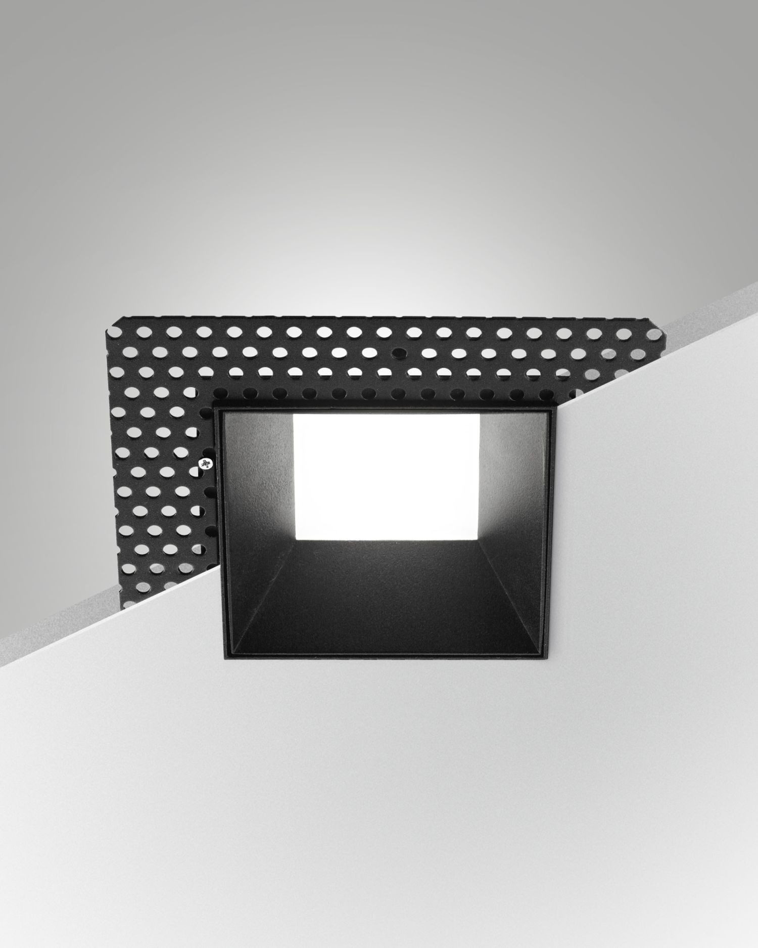 Licht-Erlebnisse Einbauleuchte NONIN, LED fest integriert, Neutralweiß, Aluminium LED Dimmer IP40 Schwarz quadratisch 4000 K 950 lm