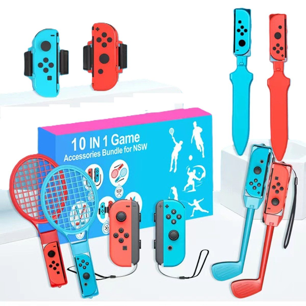 10-in-1 Gamecontroller-Zubehör Sets für Kinder Nintendo Switch Sports Controller