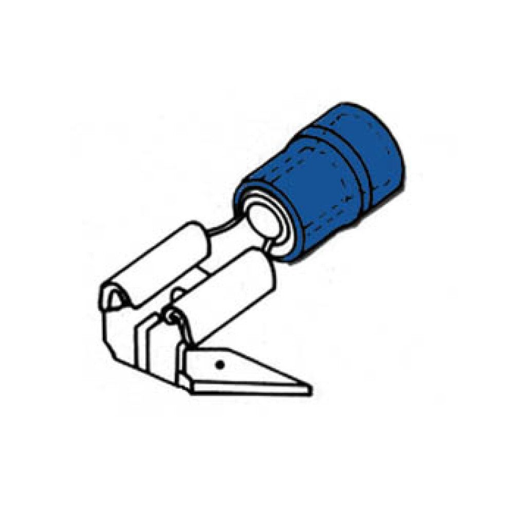 Generic Batteriepolklemme FLACHSTECKER-VERTEILER 6.4mm BLAU, 1-St.