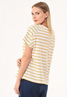 ORGANICATION T-Shirt Women's Striped T-shirt in Off White/Mango